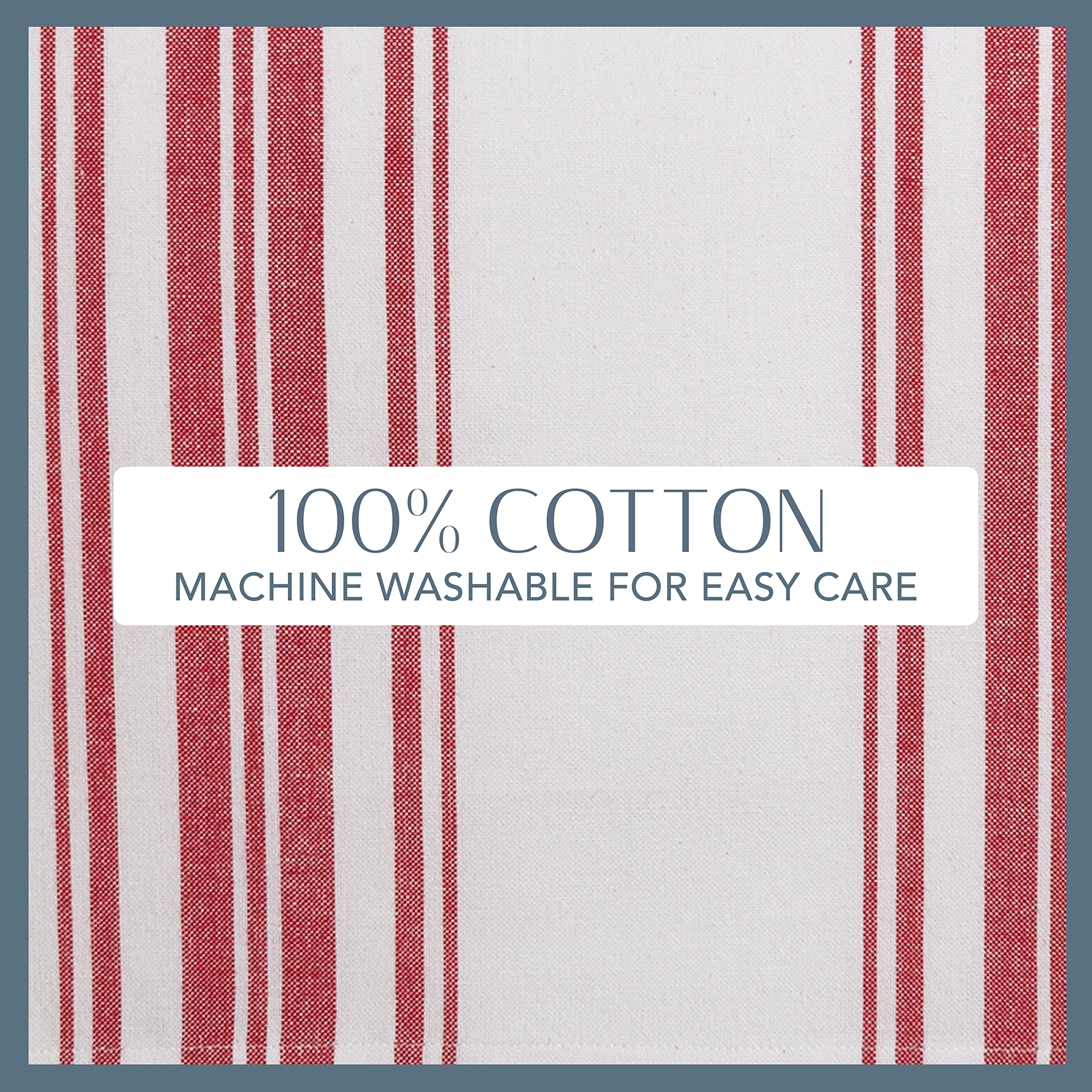 Elrene Home Fashions Farmhouse Living Stripe And Check Kitchen Towels, 17'' X 28'' (Set Of 3), Red/White 3