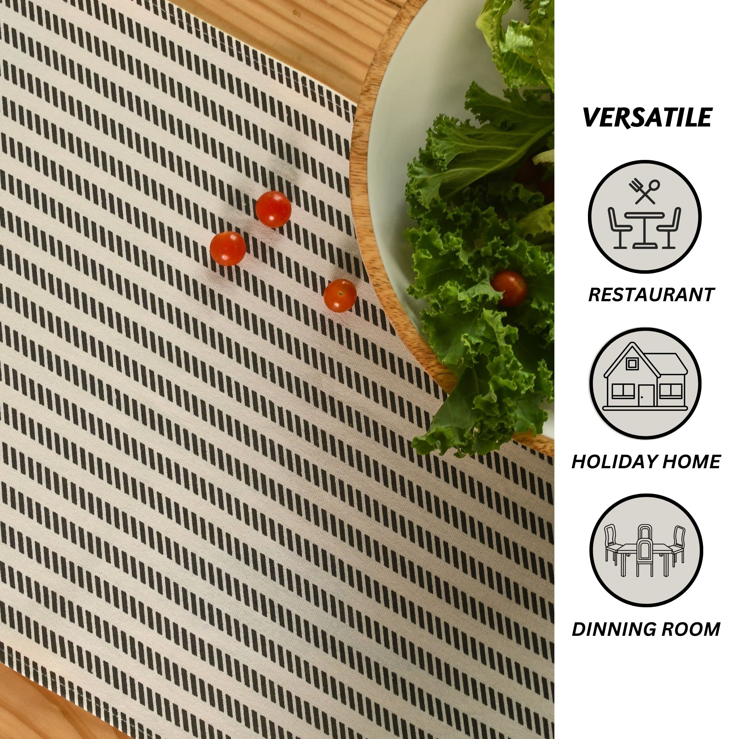 Folkulture Table Runner 108 Inches Long With Tassels For Home Dining Table, Farmhouse Style D  Cor Or Kitchen, 100% Cotton Boho