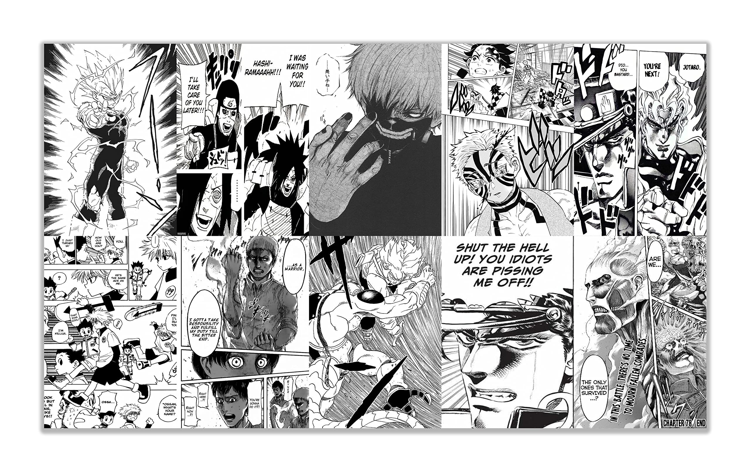 VEENSHI set of 40 manga style collage for walls 300 GSM thick paper A4 Size (11.8x8.3 inch) anime wall posters