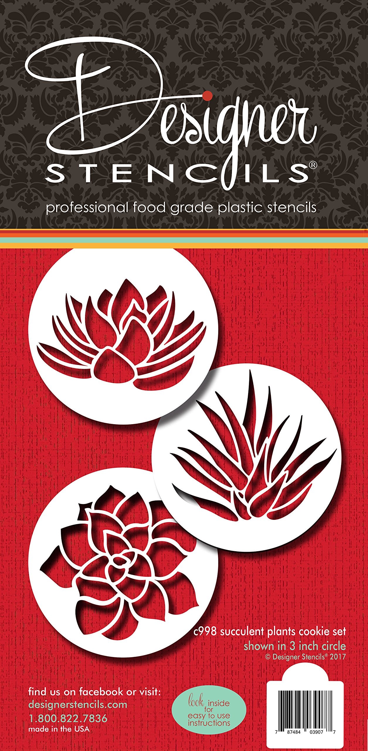 Succulent Plants Cookie Stencil Set C998 By Designer Stencils
