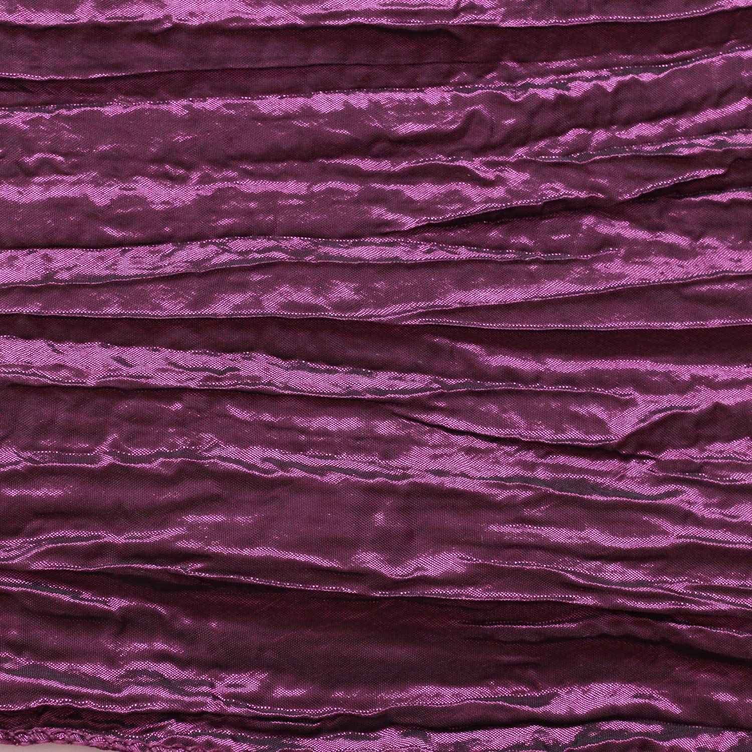 Your Chair Covers - 120 Inch Round Crinkle Taffeta Tablecloth - Eggplant, Crushed Shiny Dining Table Cloth For Wedding Party Bir