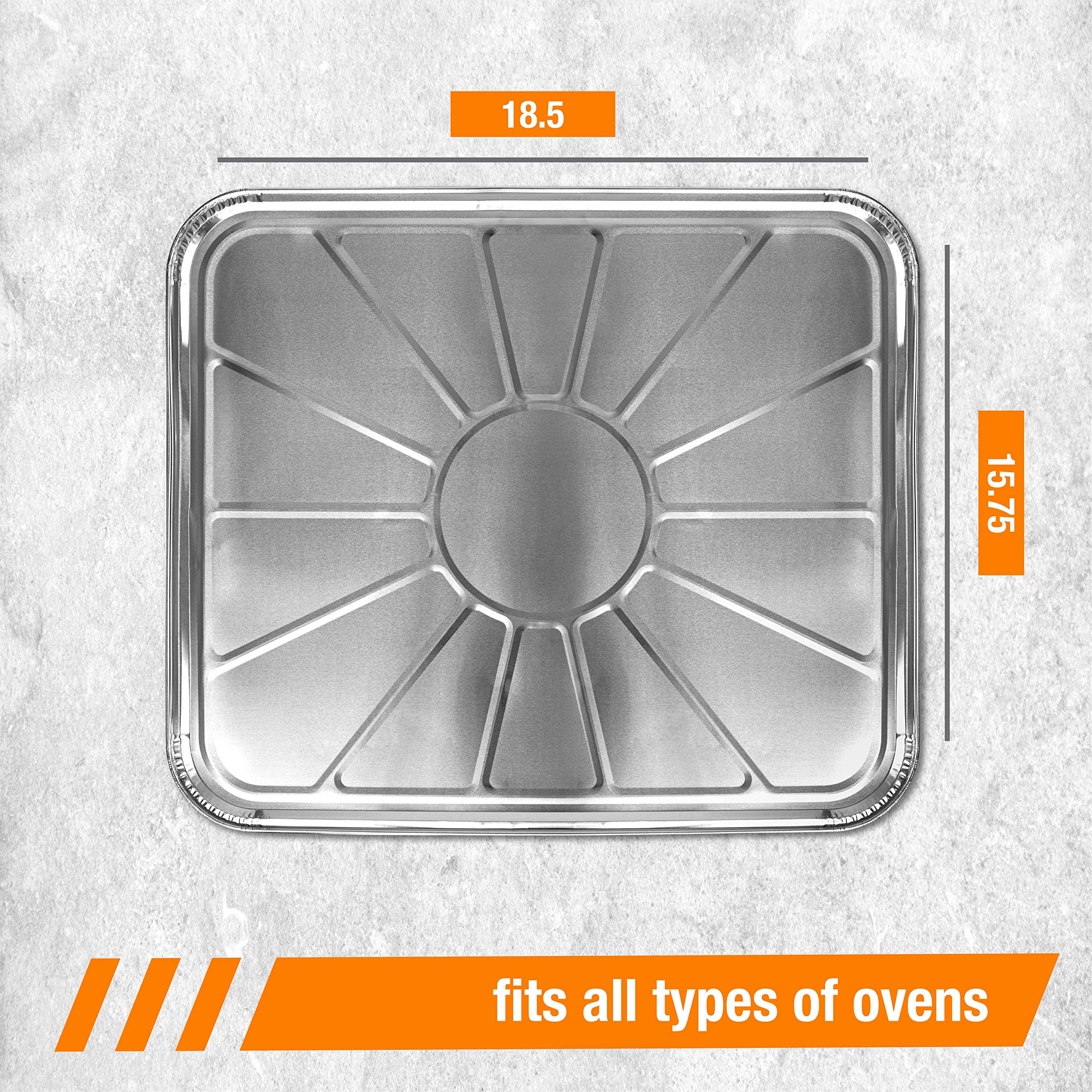 PLASTICPRO Disposable Foil oven liner Reusable Oven Drip Pan - Tray for Cooking and Baking Pack of 20