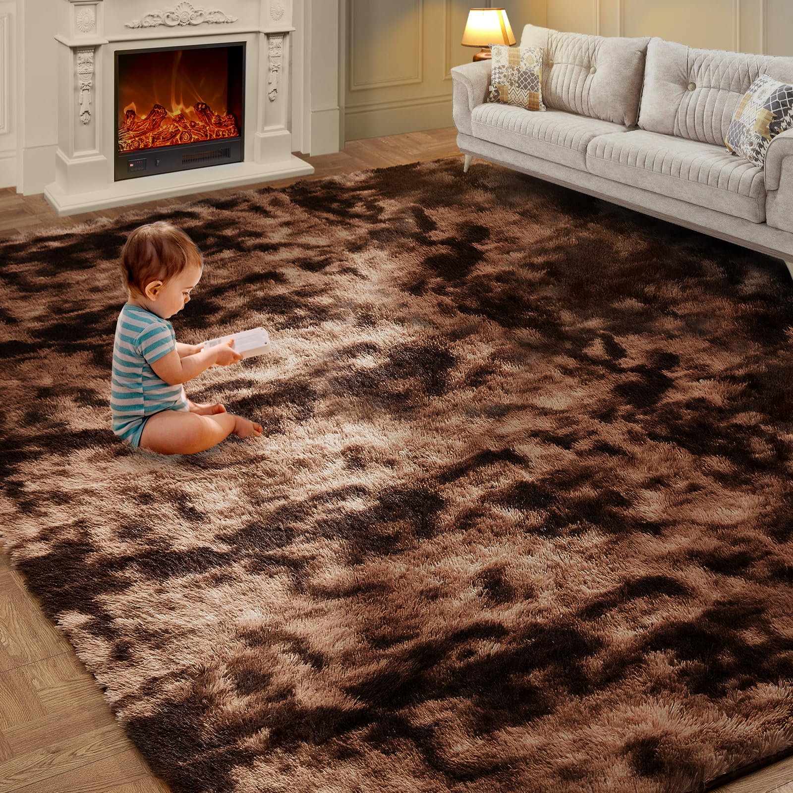 6x9 Area Rugs for Living Room, Ultra Soft Shaggy Rugs Carpets, Anti-Skid Soft Fluffy Shag Fur Bedroom Rugs for Kids Boys Girls D