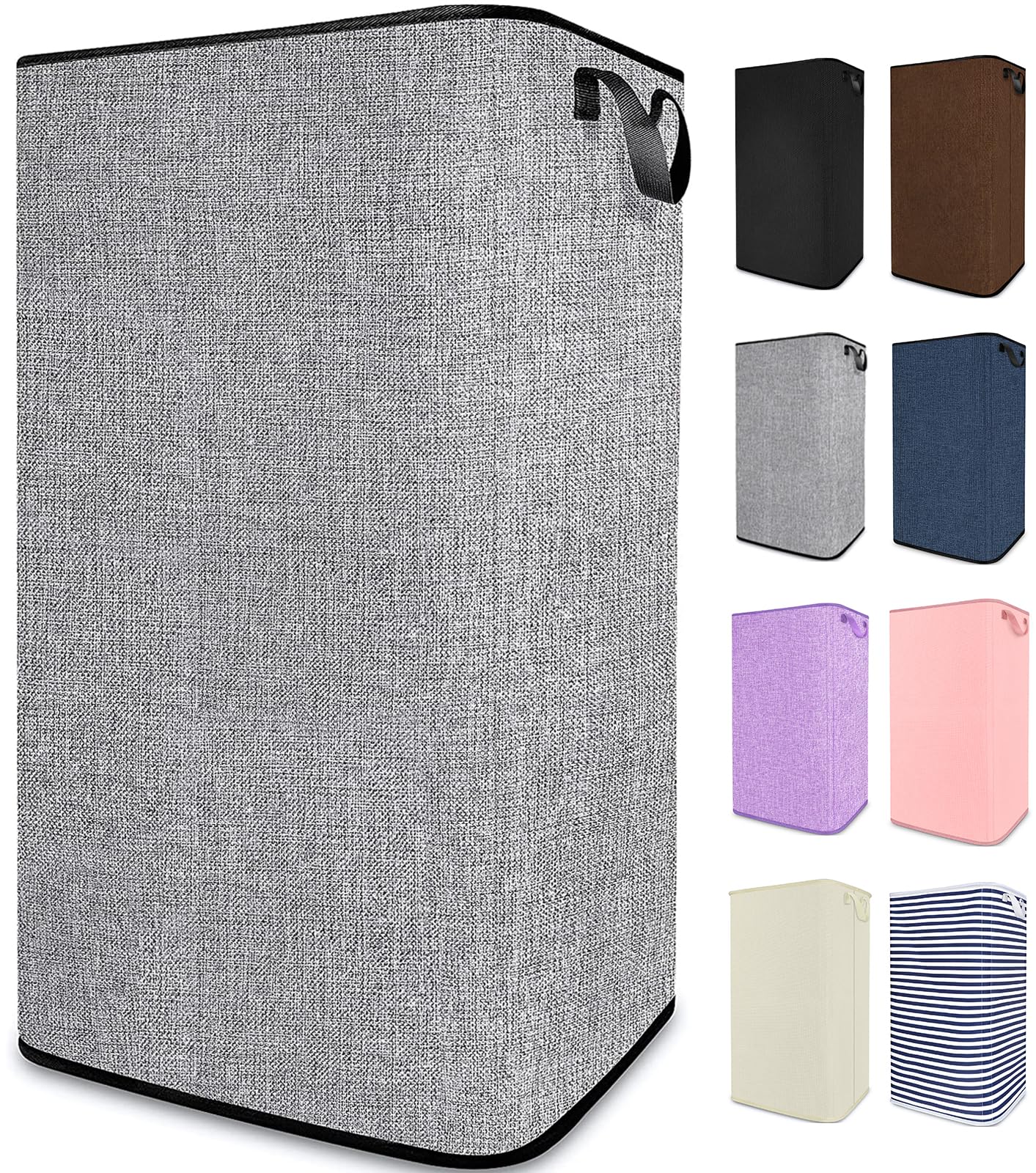 Large Laundry Hamper, Tall Laundry Hamper With Sturdy Handles, Hampers For Laundry, Rectangular Dirty Clothes Hamper For Bathroo