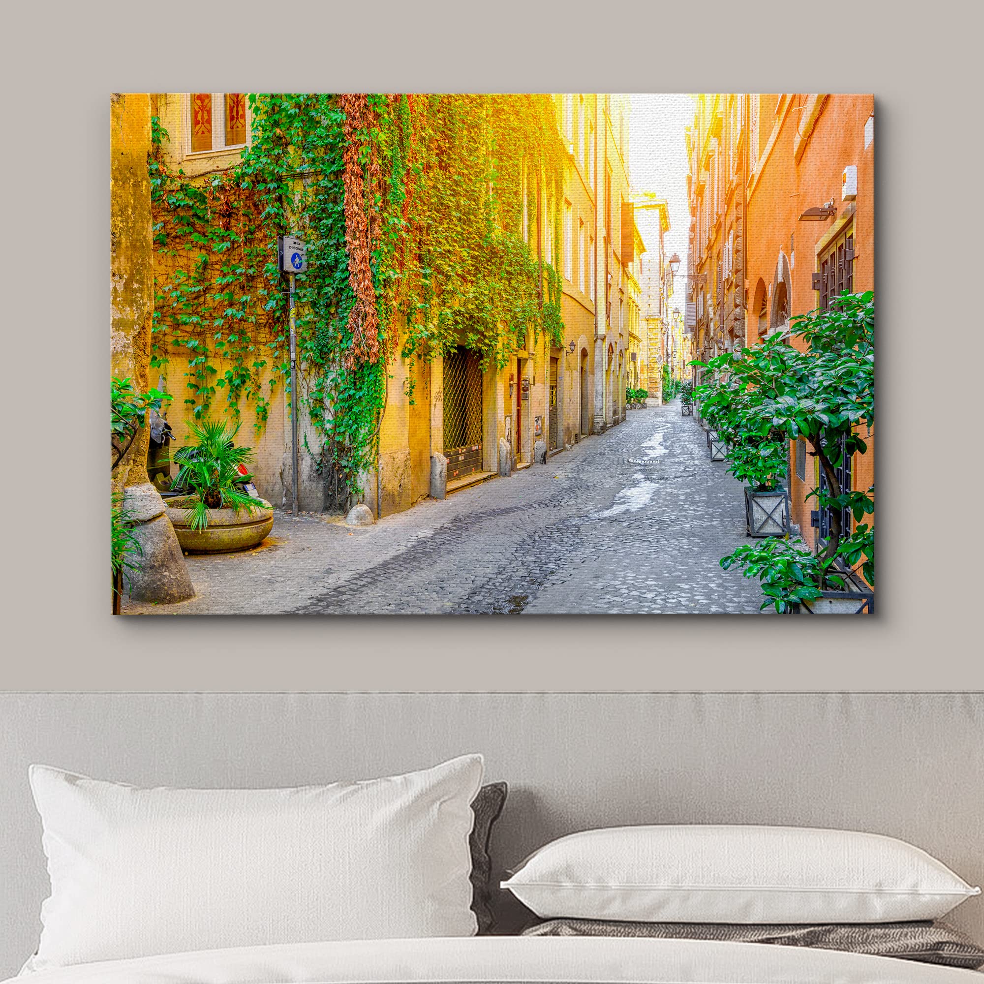 Wall26 Canvas Print Wall Art Floral Botanical Garden Italian Village Nature Wilderness Photography Realism Rustic Scenic Landsca