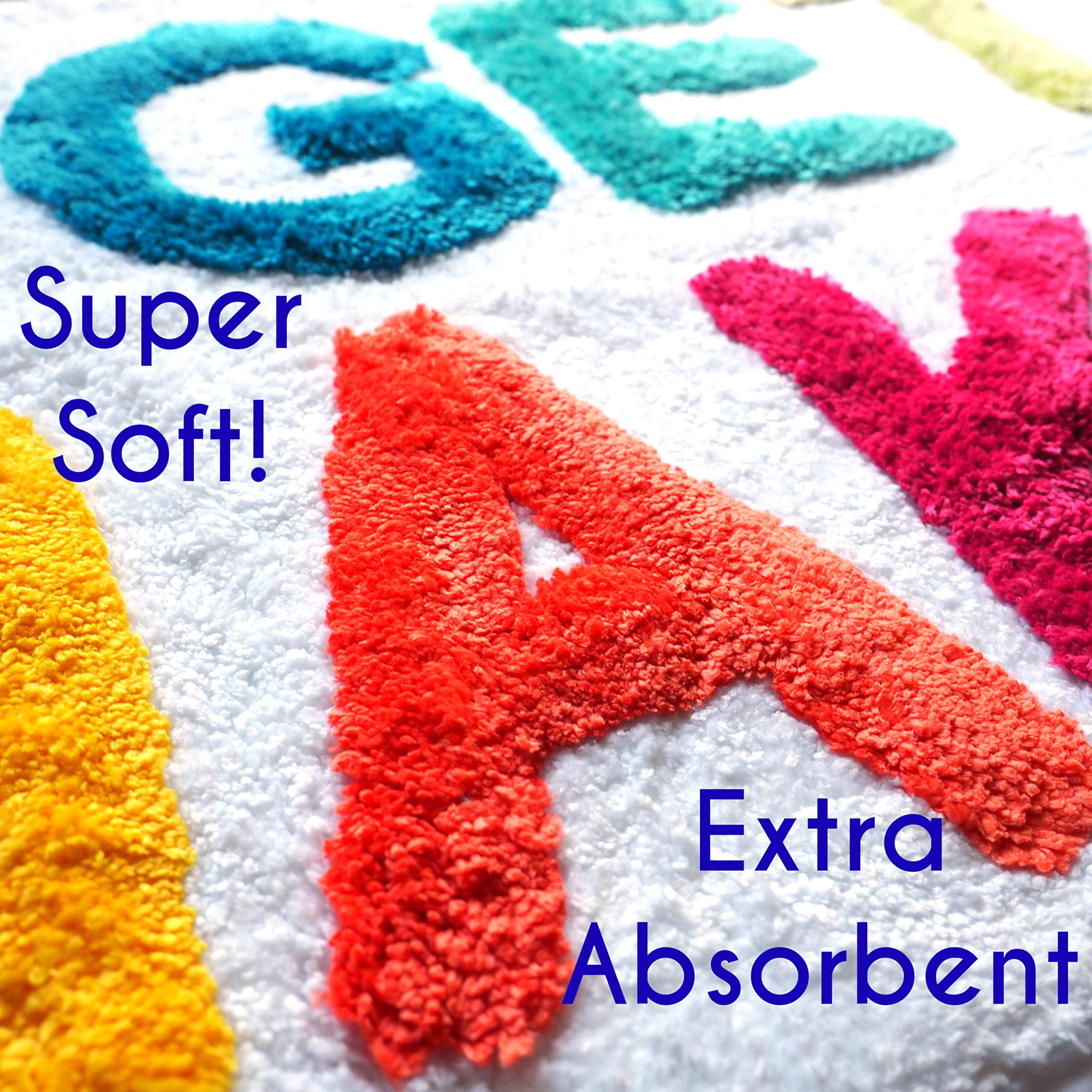 Evovee Get Naked Bath Mat Rainbow Funny Cute Colorful Bathroom Rugs Multicolor White Rug Shower Funny Bathroom Decor Fun Cute Bath Mat Non-Slip