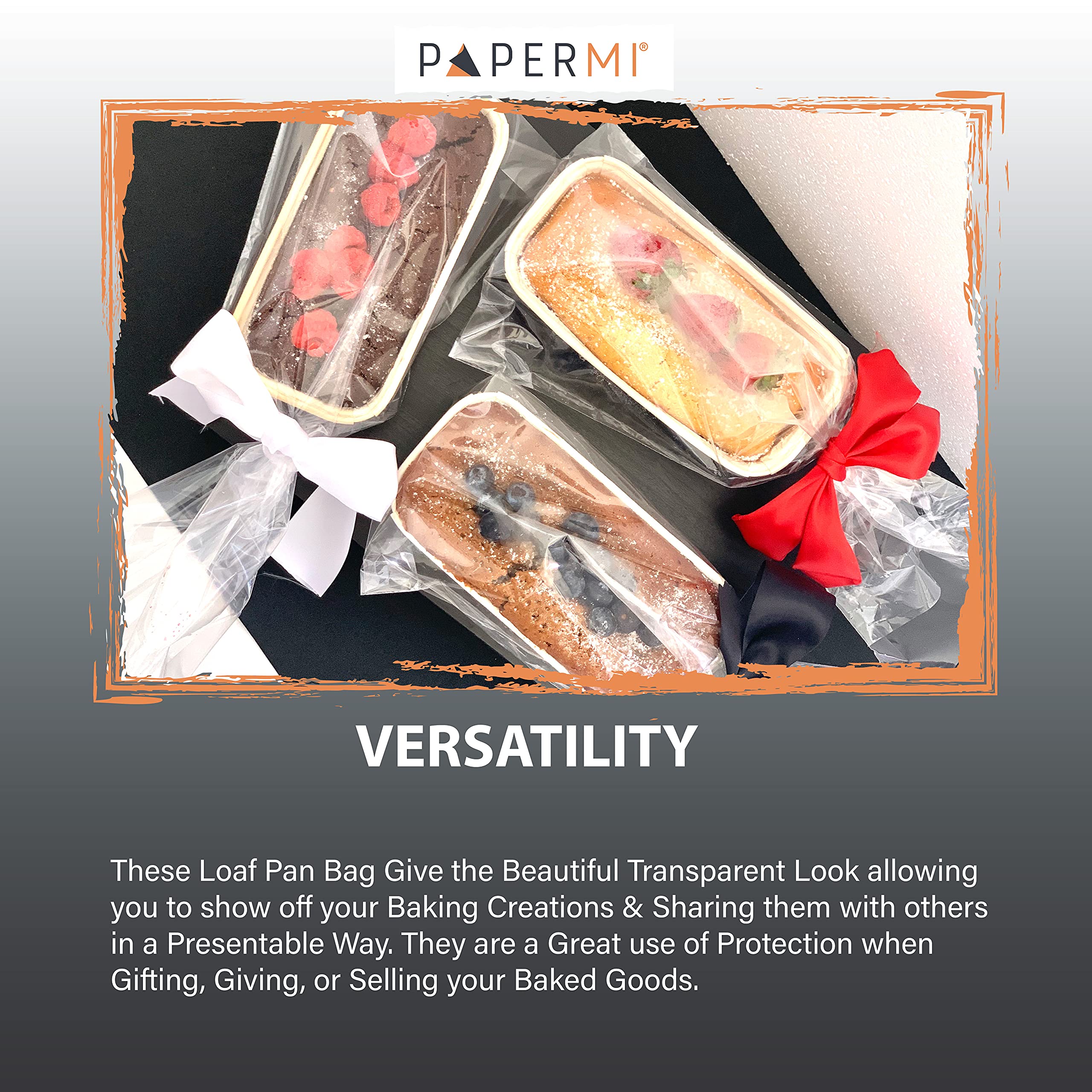 25-Pack Clear Bags For All Papermi Rectangular Pans & Loaf Pan, Ideal Clear Food Bags For Delivery & Takeout, Transparent Packag