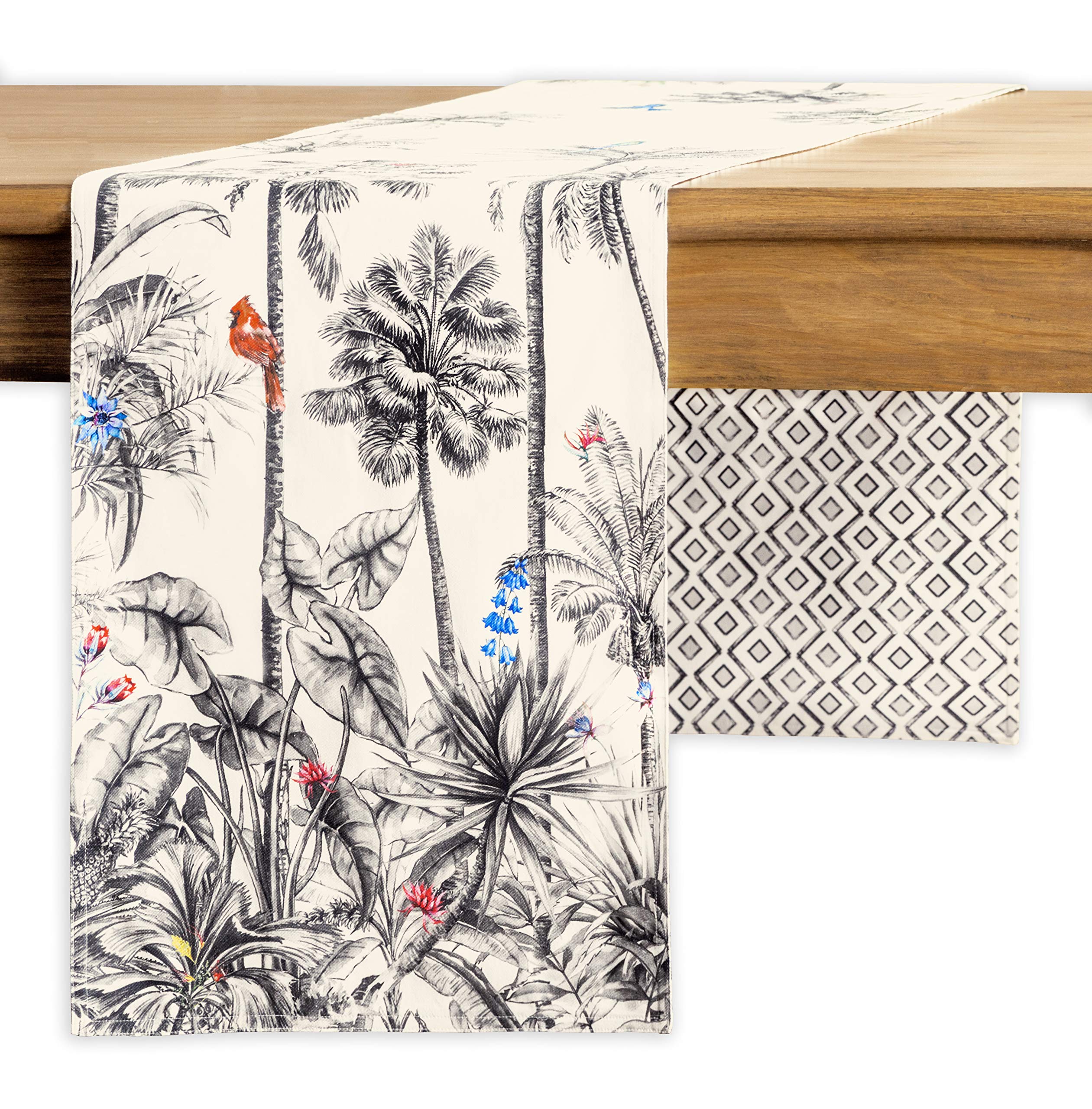 Maison D' Hermine Tablerunners 100% Cotton Decorative Tablerunner Table Cover, Holiday, Dinner, Wedding & Dining, Amazonia (Doub