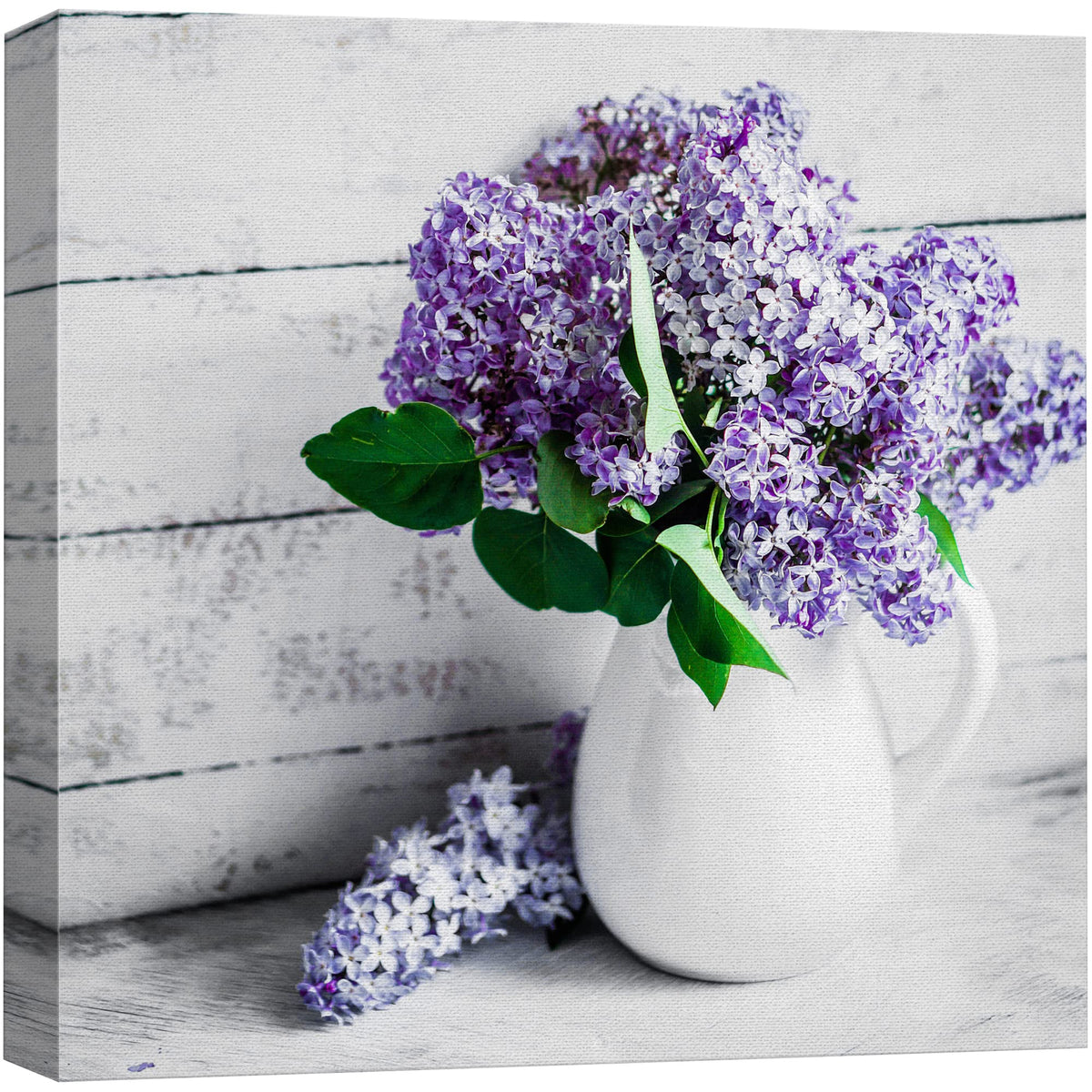 Wall26 Canvas Wall Art - Elegant Lilac Light Purple And Pink Flowers In White China Bottle Mordern Home Decoration 16''X16''
