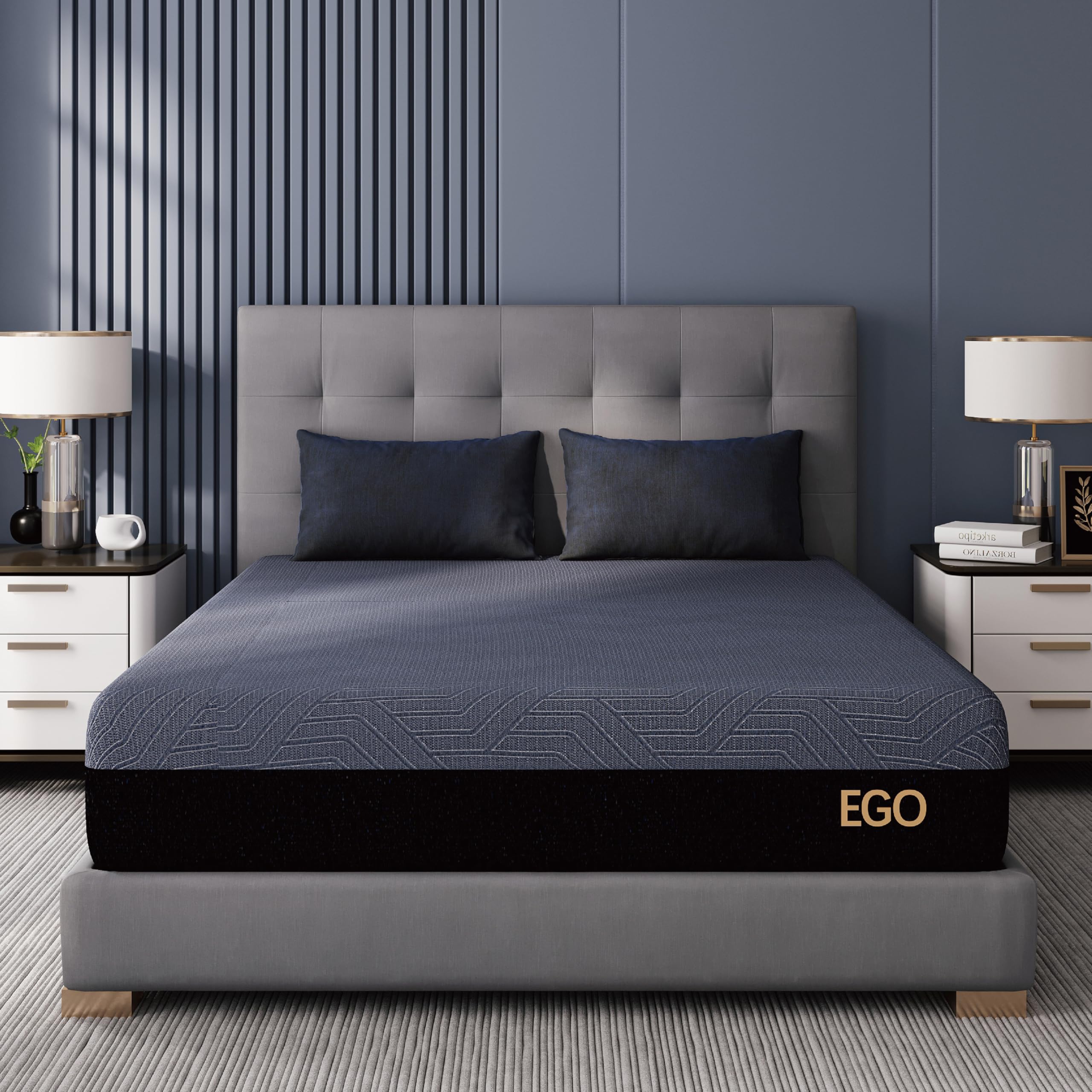 MLILY EGOHOME 14 Inch California King Memory Foam Mattress for Cooling Sleep, Pressure Relief Cooling Copper Gel Bed in a Box, F