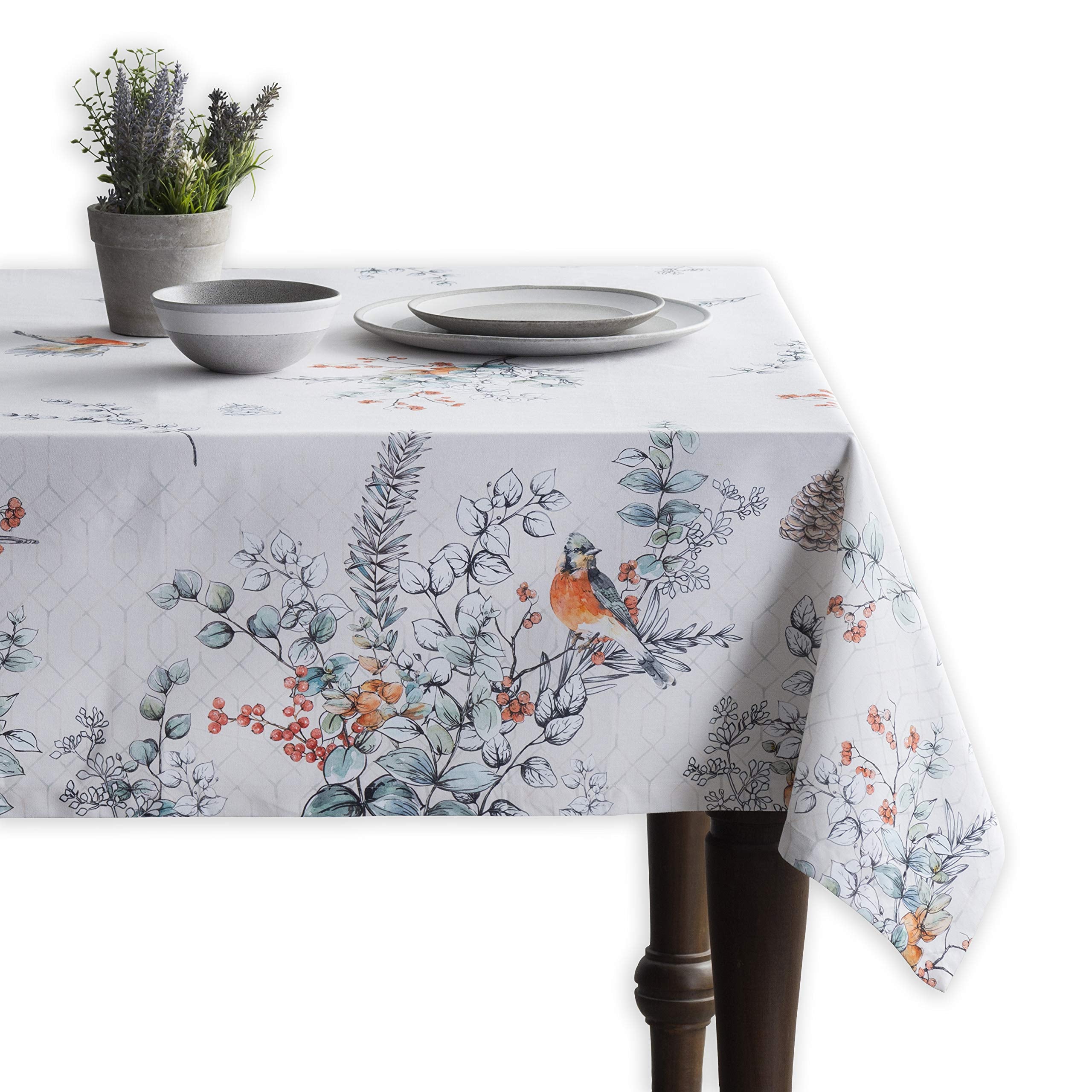Maison D' Hermine Table Cover 100% Cotton 60''X90'' Decorative Tablecloth Washable Rectangle Tablecloths, Dining, Home, Wedding,