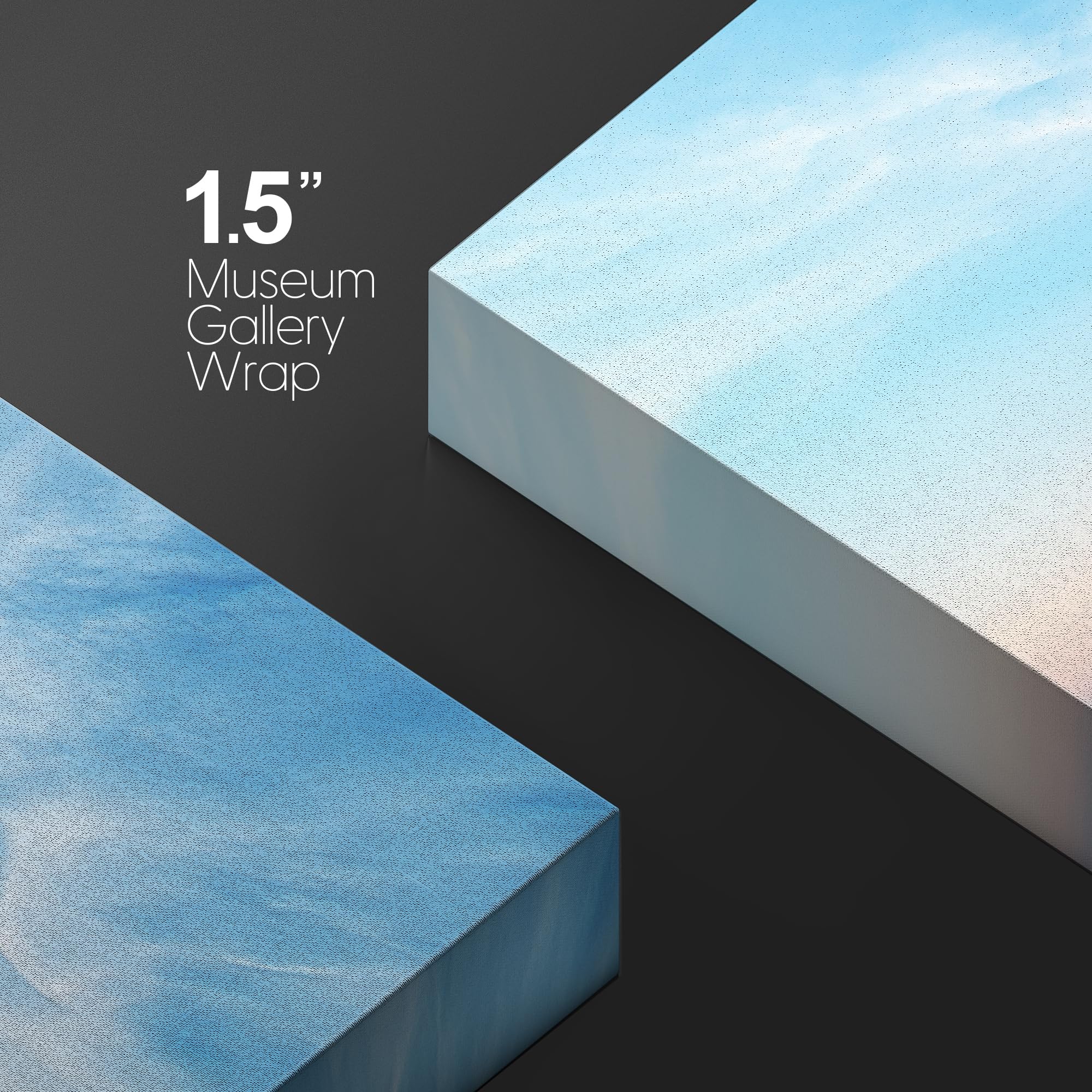 Wall26 Canvas Print Wall Art Blue & Pink Ocean Horizon With Cloudy Skyline Nature Wilderness Photography Modern Art Rustic Sceni