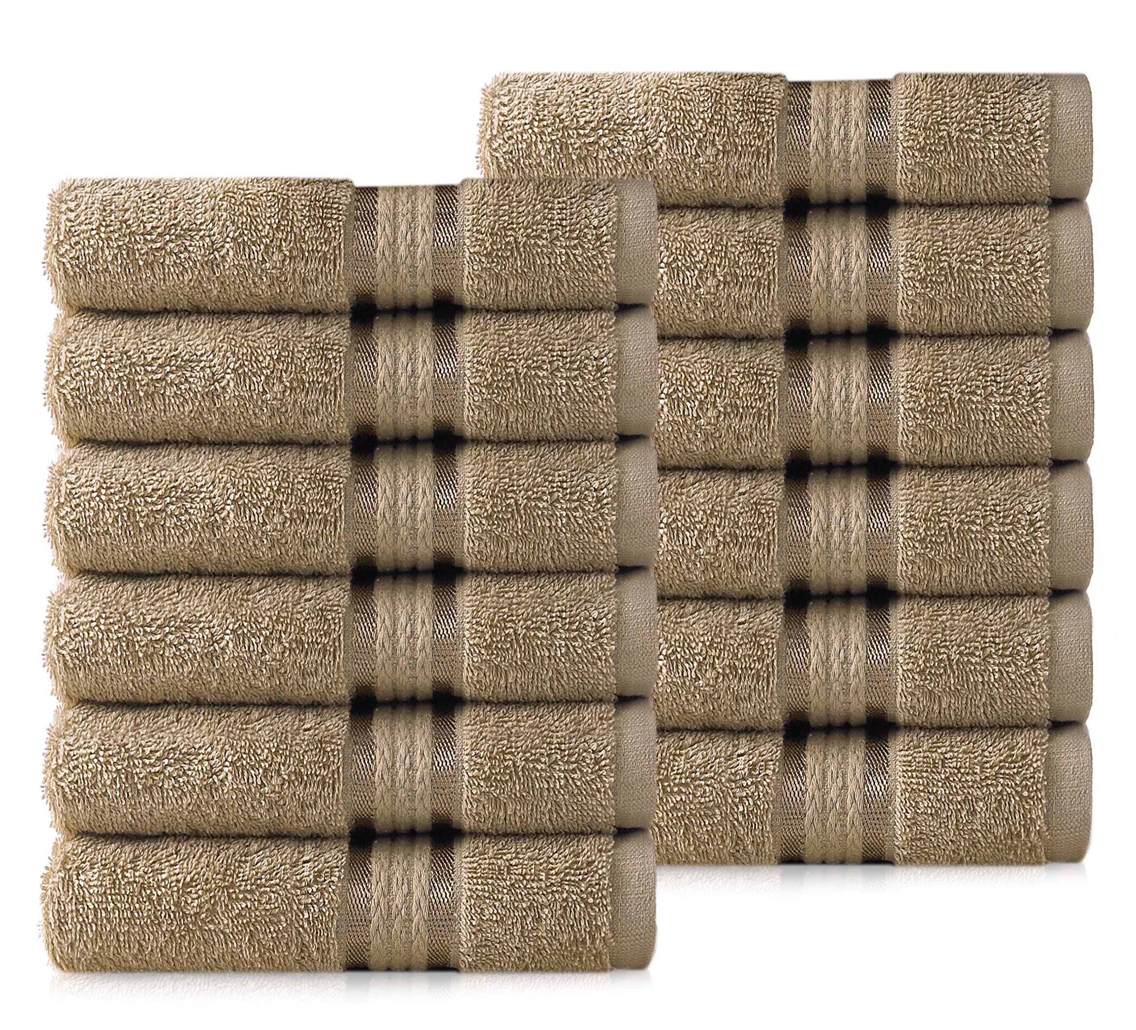 Cotton Craft Ultra Soft Washcloths - 12 Pack - 12X12-100% Cotton Facecloths - Baby Wash Cloths - Absorbent Quick Dry Everyday Lu