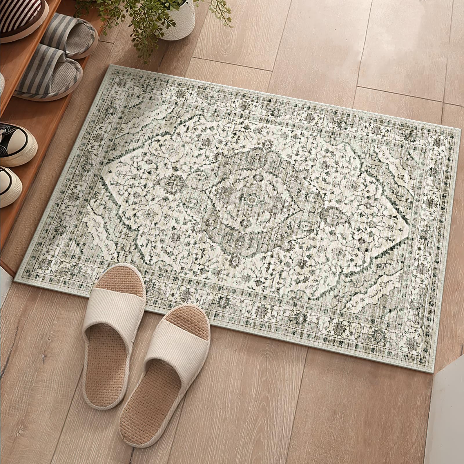 Deerly Boho 2x3 Area Rug Entryway Rugs for Bedroom Bathroom Kitchen 2x3 Small Soft Rugs Low Pile Keep Off Rug Carpet Washable Ru