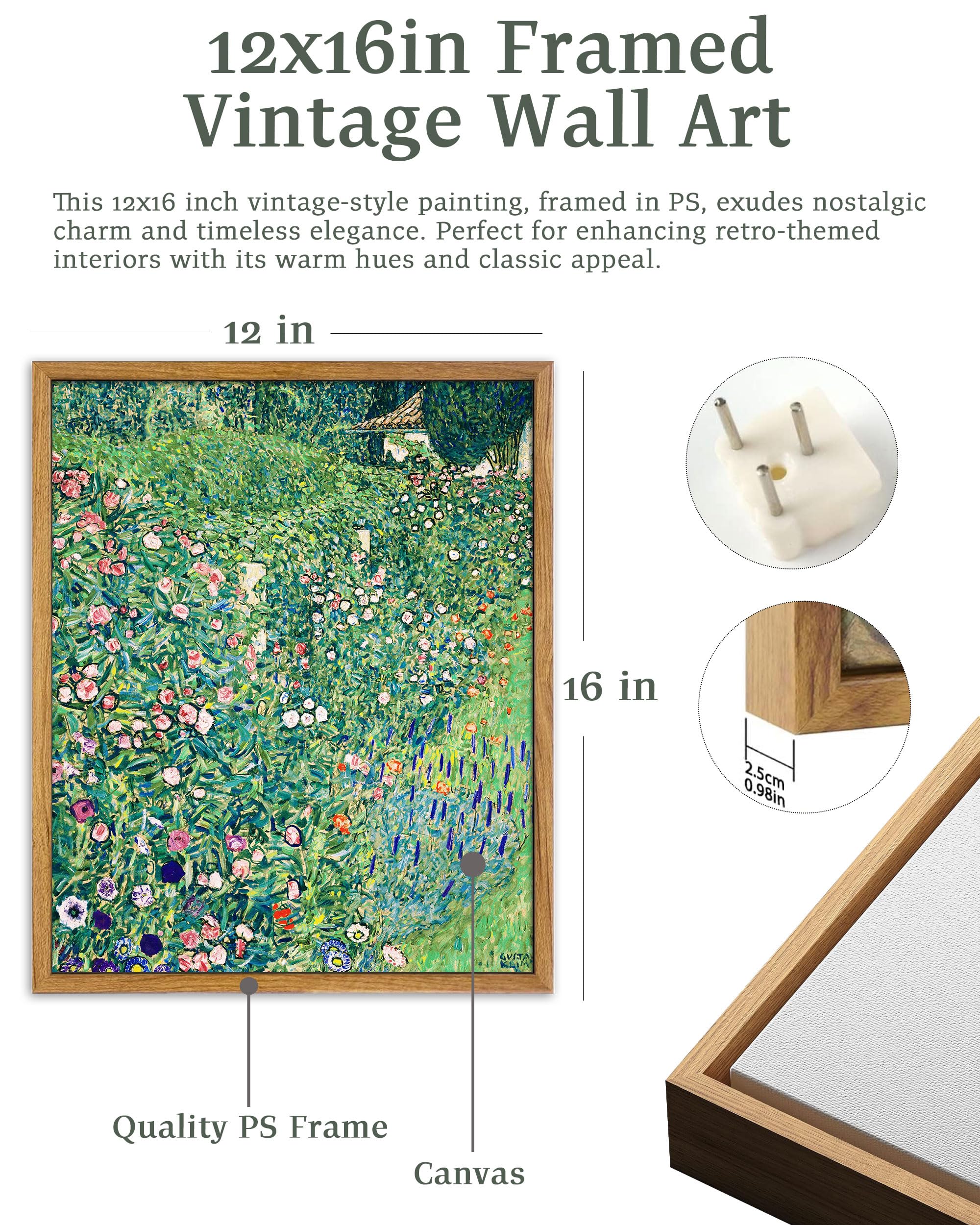 Upwoigh Framed Wall Art Gustav Klimt Print, Klimt Poster, Klimt Vintage Art Print, Klimt Modern Art, Wall Art Modern Poster Prin