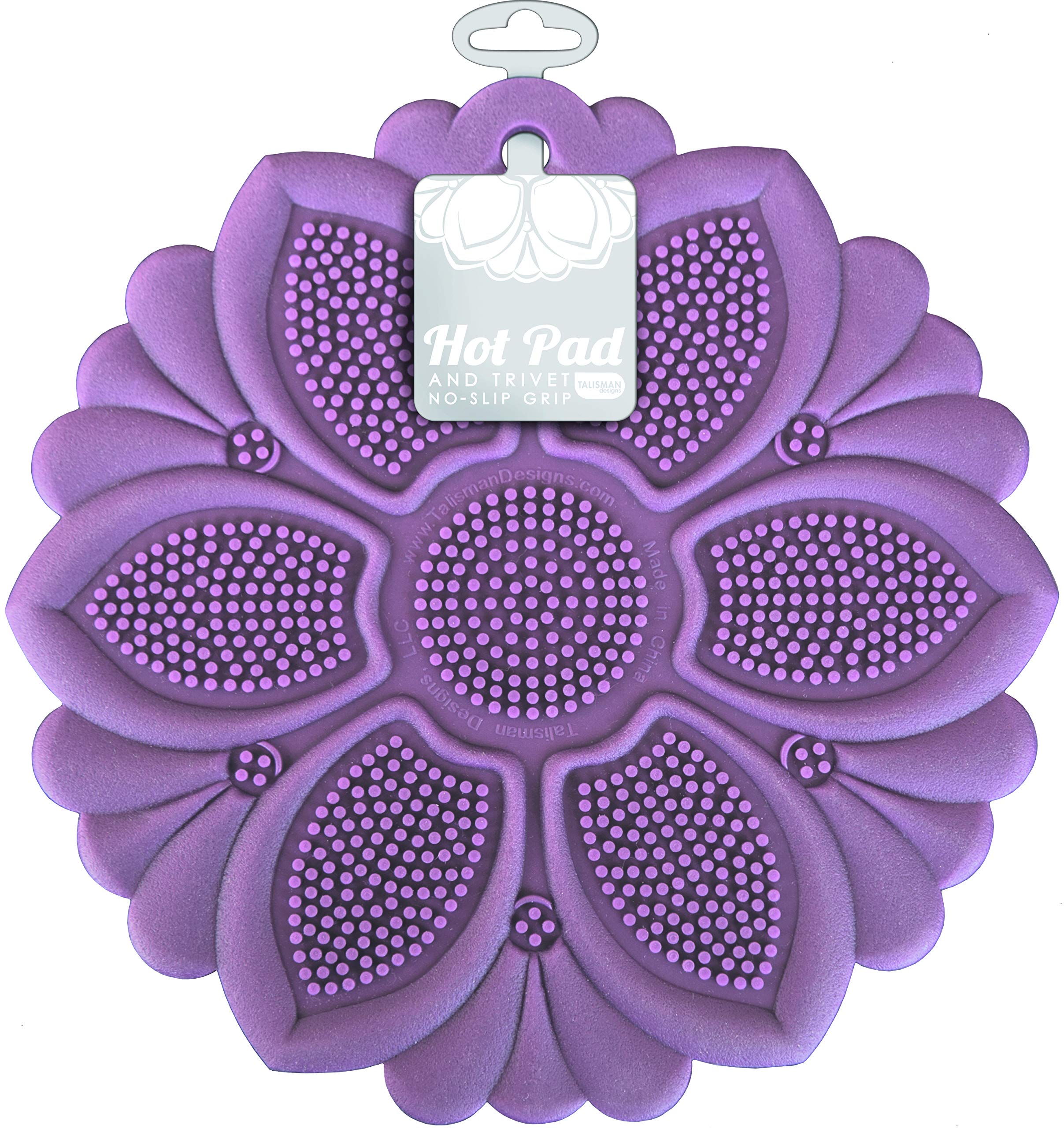 Talisman Designs NoSlip Grip Silicone Hot Pad & Trivet, Surface Protection from Hot Dishes, Up to 500Degree Heat Resistance, M