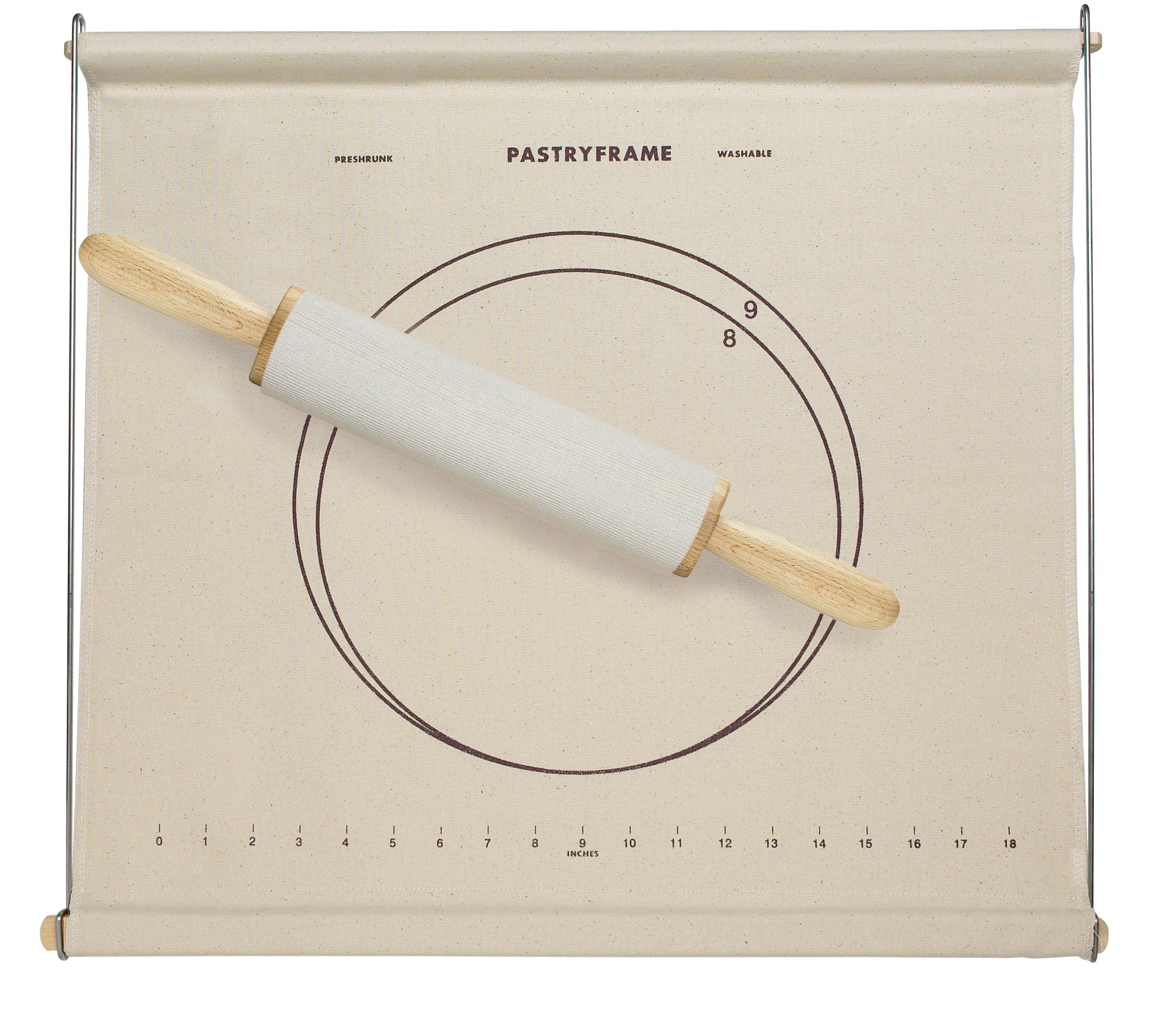 Mrs. Anderson's Baking Non-Stick Pastry Cloth Set, 20"x20", Cotton, White, Includes Rolling Pin Cover, Model 43106