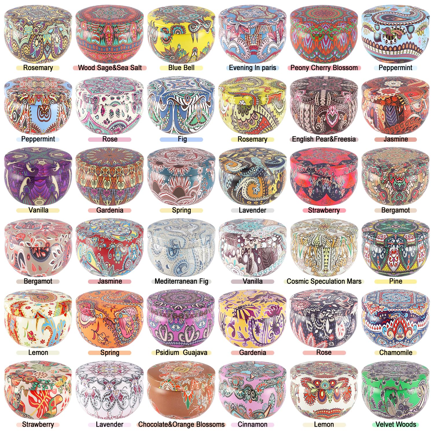 36 Pack Scented Candles Set for Home, Relaxing Stress Relief, Aromatherapy - Natural Soy Wax and Fragrance - Gifts for Women, Mo