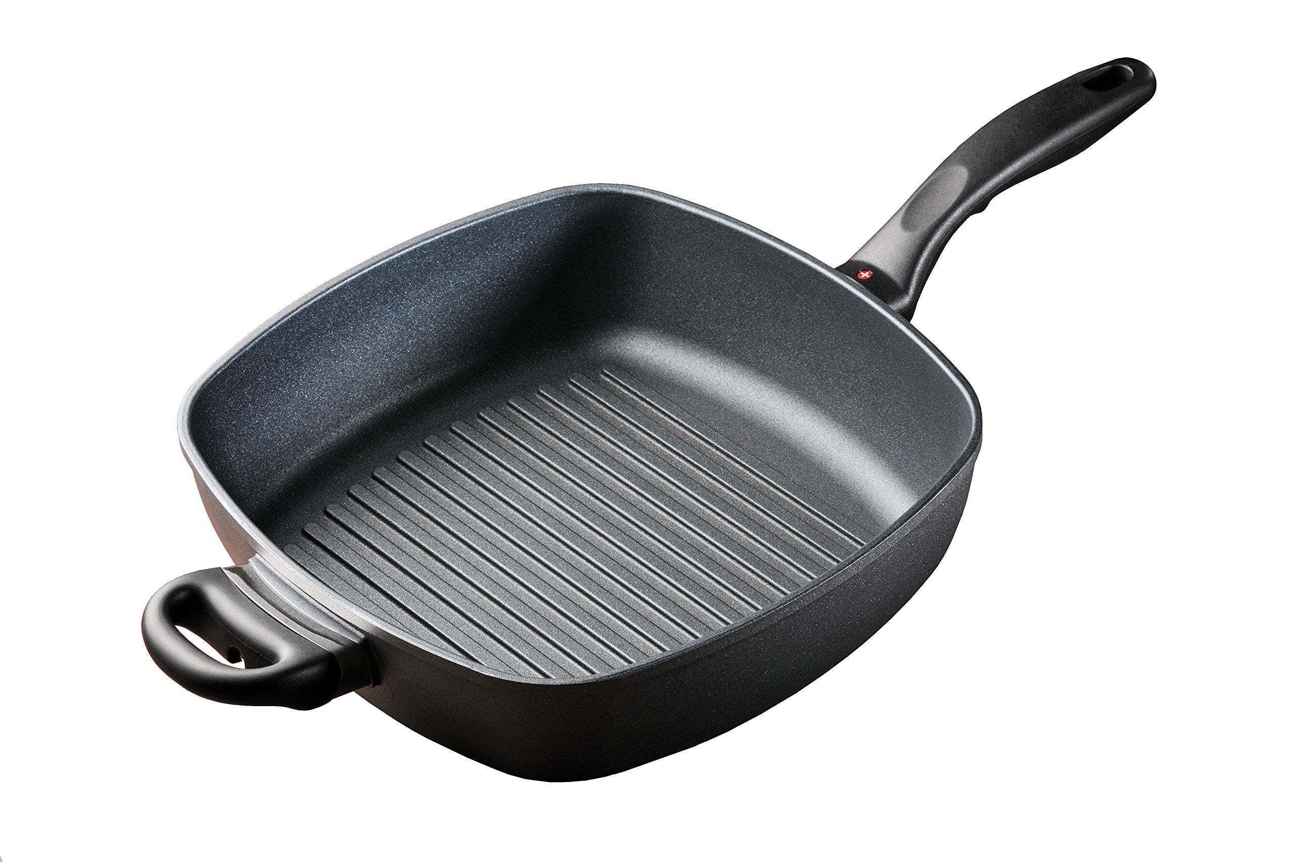 Swiss Diamond 11 Inch X 11 Inch, 5.3 Quart Square Grill Pan Nonstick Square Grill Saute Pan - Dishwasher Safe And Oven Safe Gril