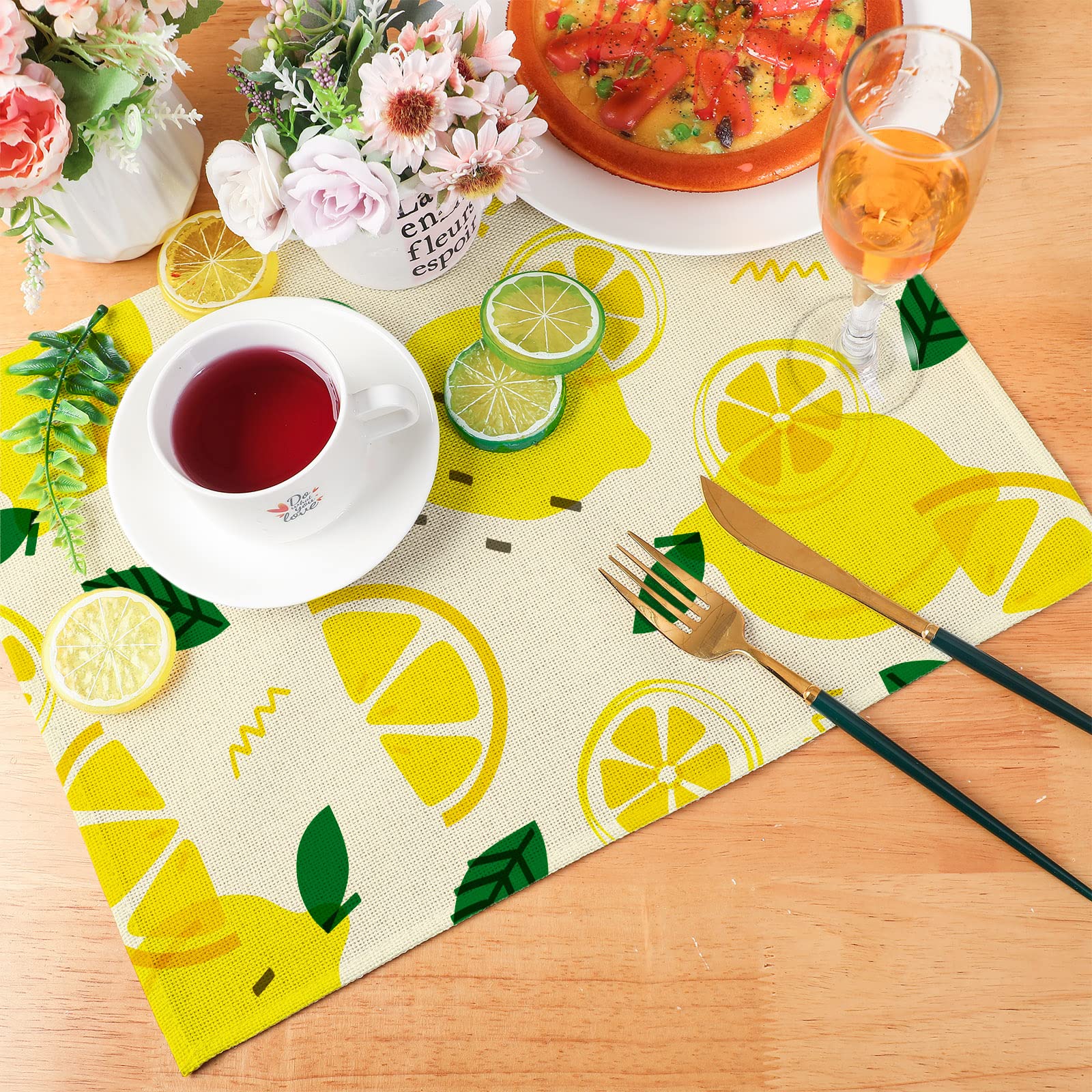 Sublimation Burlap Placemats Washable Sublimation Blank Place Mats White Placemats for Dining Tables Birthday Party Wedding DIY Table Mats Kitchen Home Holiday Table Decor 12 x 16 Inch (8 Pieces)