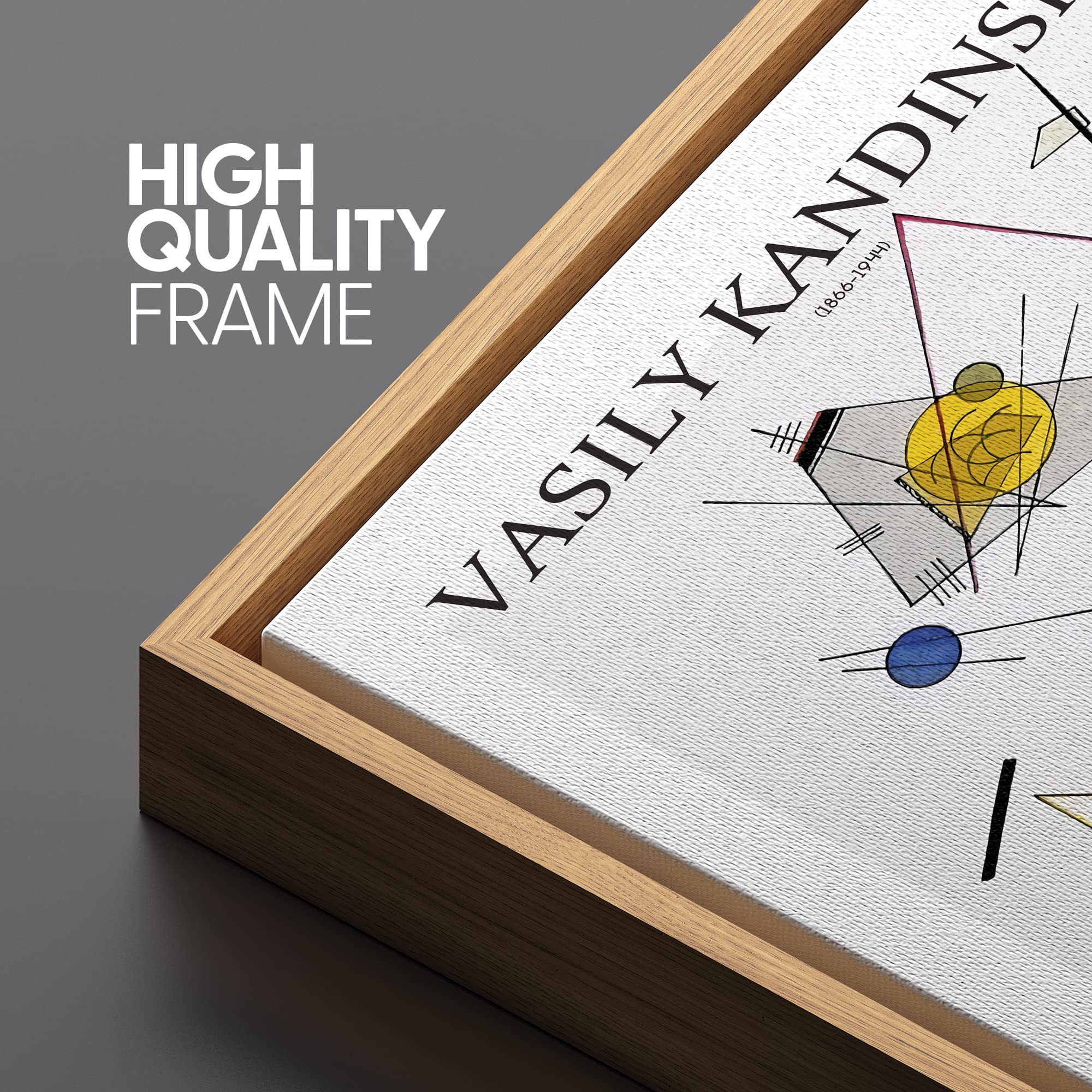 Signleader Framed Canvas Print Wall Art Kandinsky Geometric Polygons Block Abstract Shapes Illustrations Fine Art Contemporary R