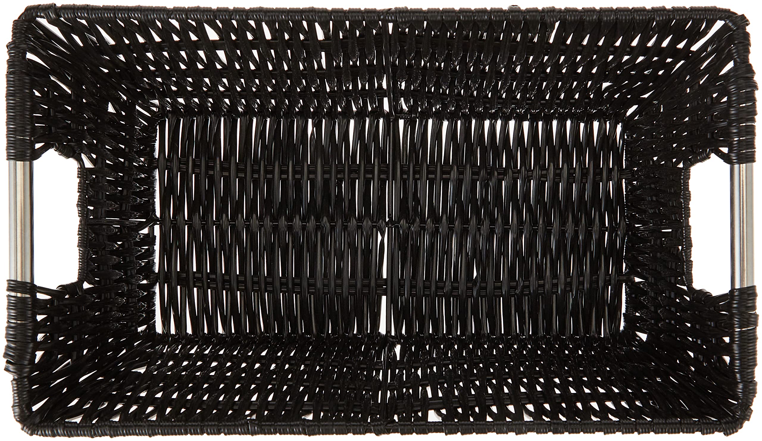 Whitmor Rattique Small Shelf Black Tote Basket