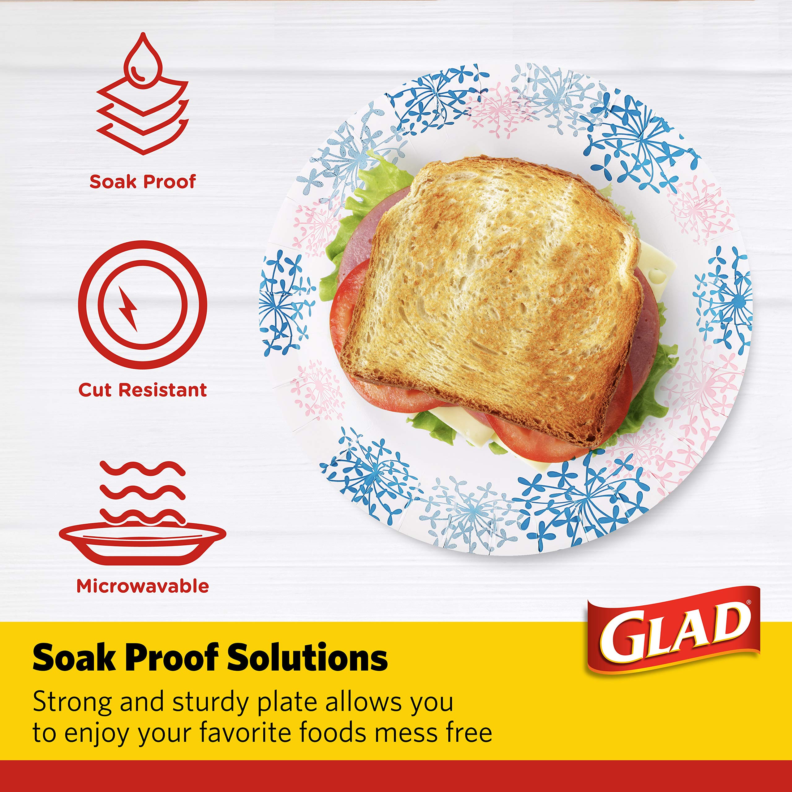 Glad Round Disposable Paper Plates For All Occasions | New & Improved Quality