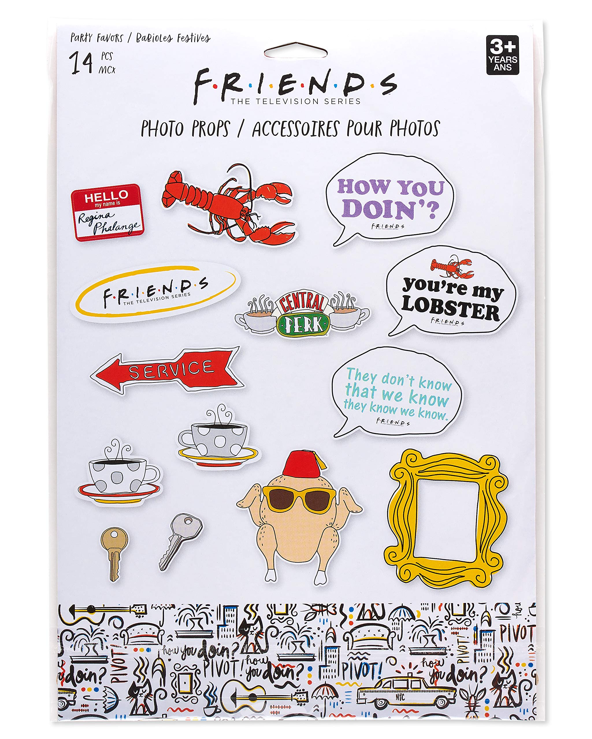 American Greetings Friends Party Supplies, Photo Booth Kit With Props (14 Pieces)