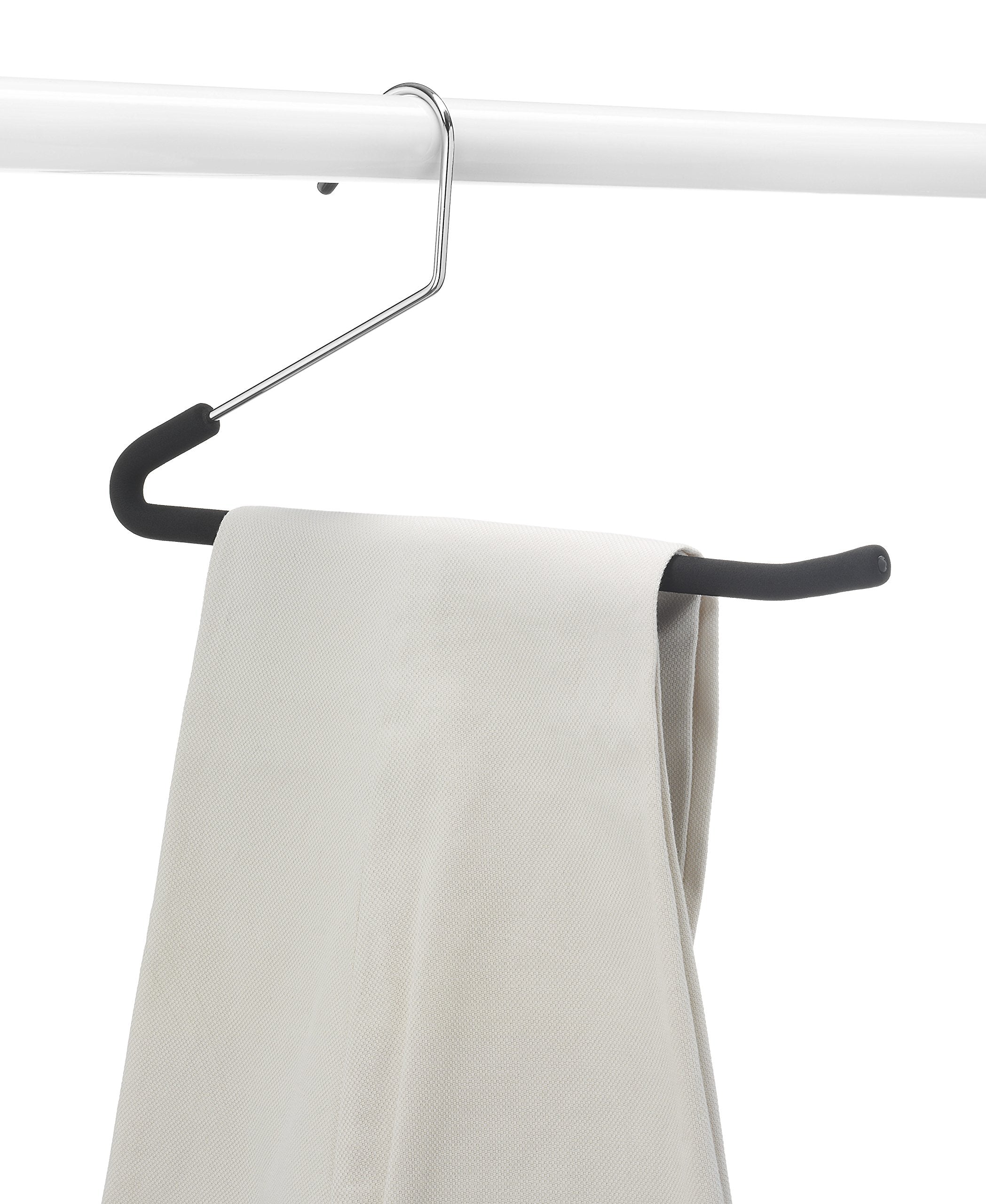 Whitmor Chrome & Foam Slack Hangers, S/3, Black, 0.46 X 14.375 X 6.5 Inch