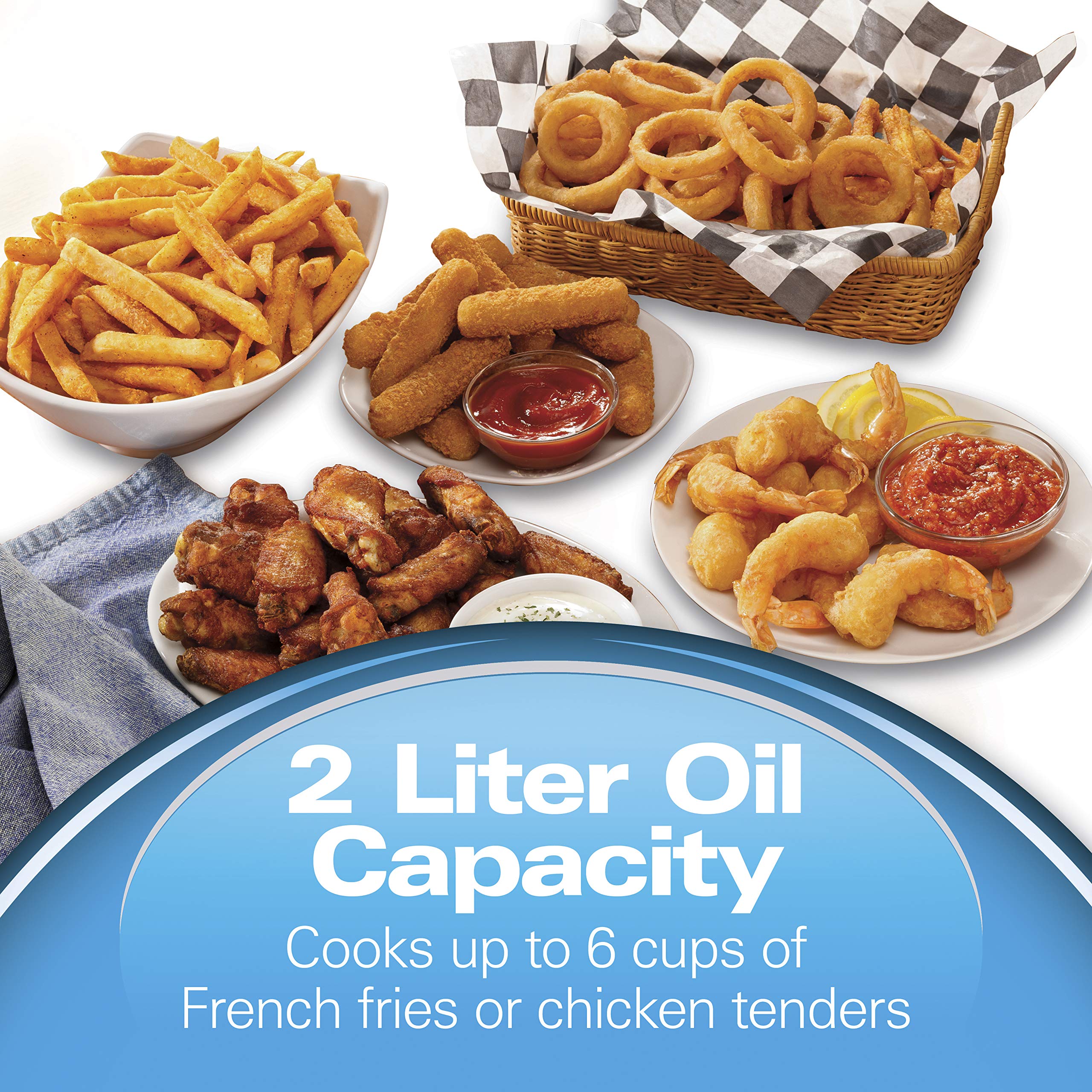 Hamilton Beach Electric Deep Fryer, Cool Touch Sides Easy To Clean Nonstick Basket, 8 Cups / 2 Liters Oil Capacity, Black