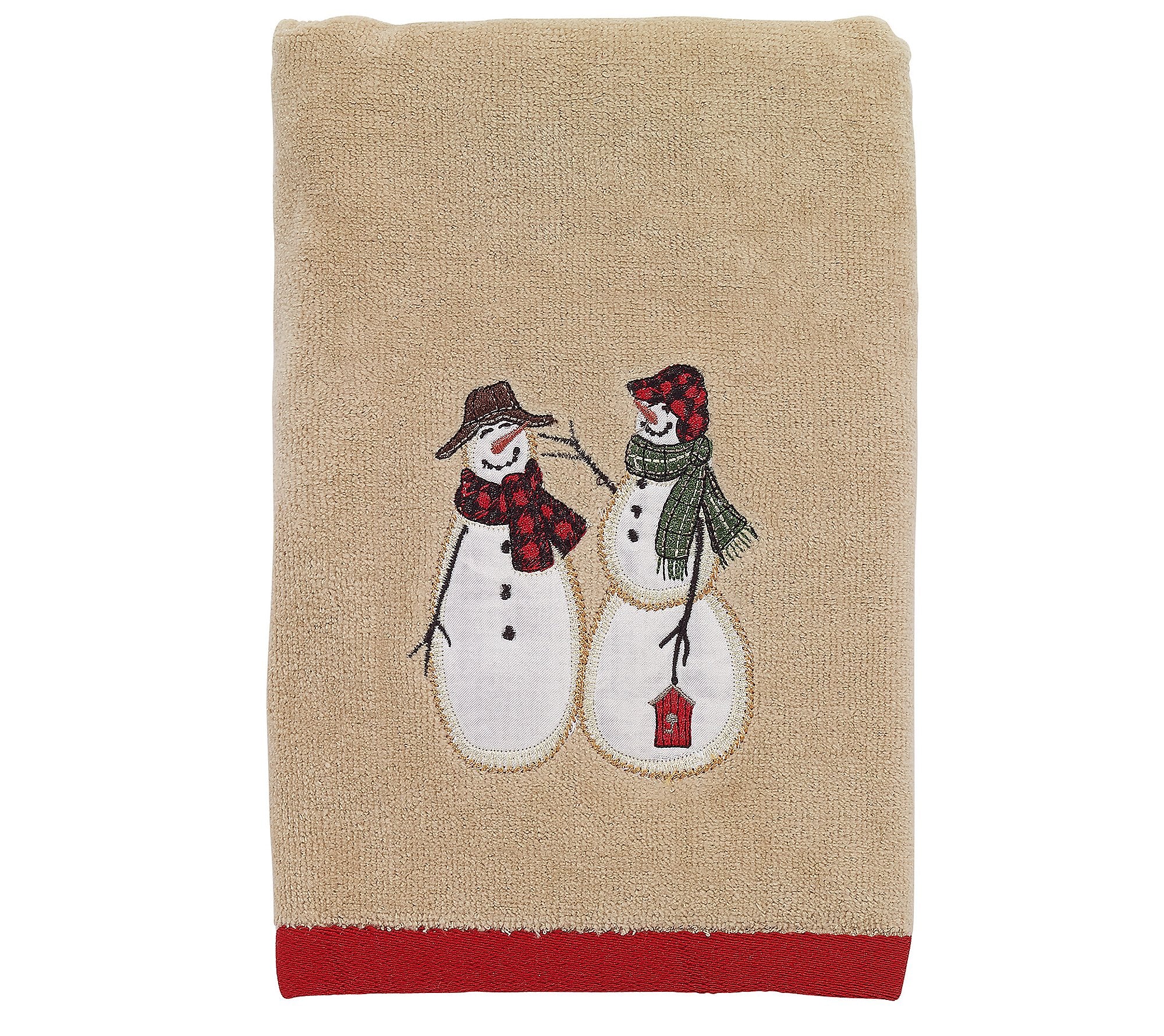 Avanti Linens - Hand Towel, Soft & Absorbent Cotton Towel (Snowmen Gathering Collection)