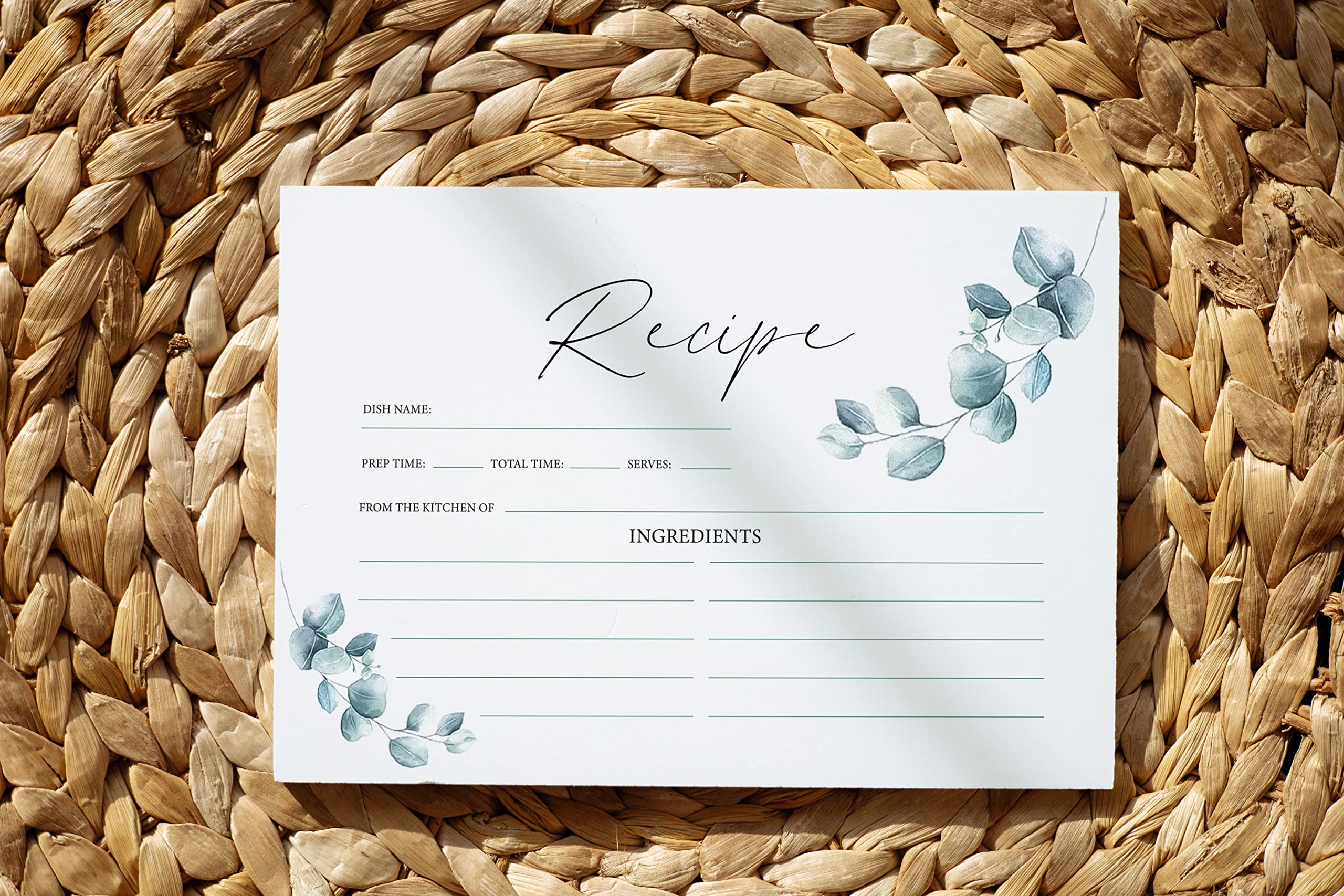 Premium Recipe Cards - Double Sided, 4X6 Inches Thick With Plenty Of Writing Space - Set Of 50 Blank Cards - Ideal For Bridal Sh