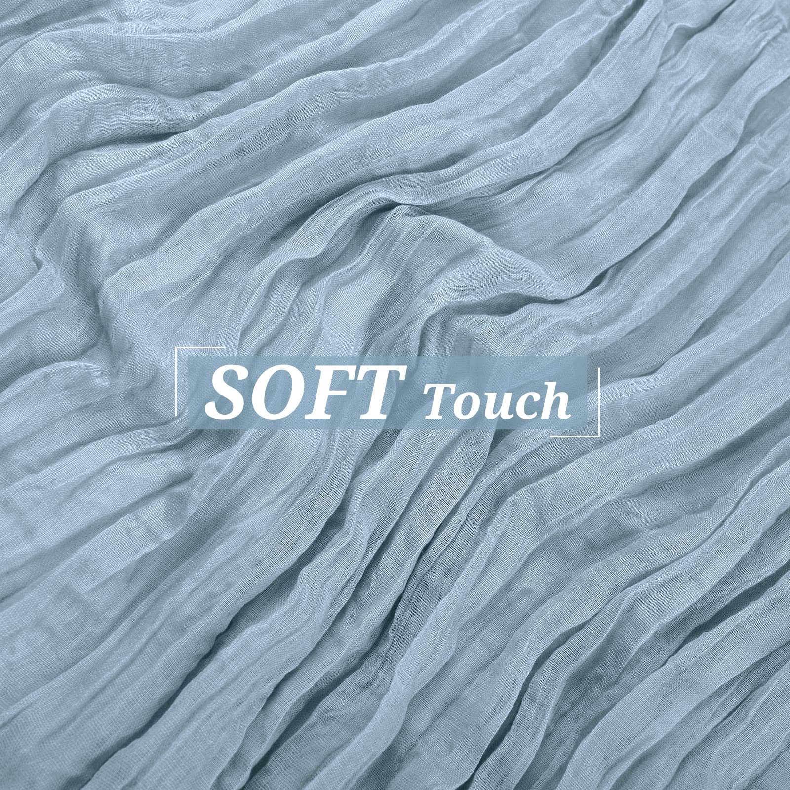 6 Pack Dusty Blue Cheesecloth Table Runner Gauze Table Runner 10Ft Long Semi-Sheer Table Runner Boho Or Rustic Wedding Table Dec