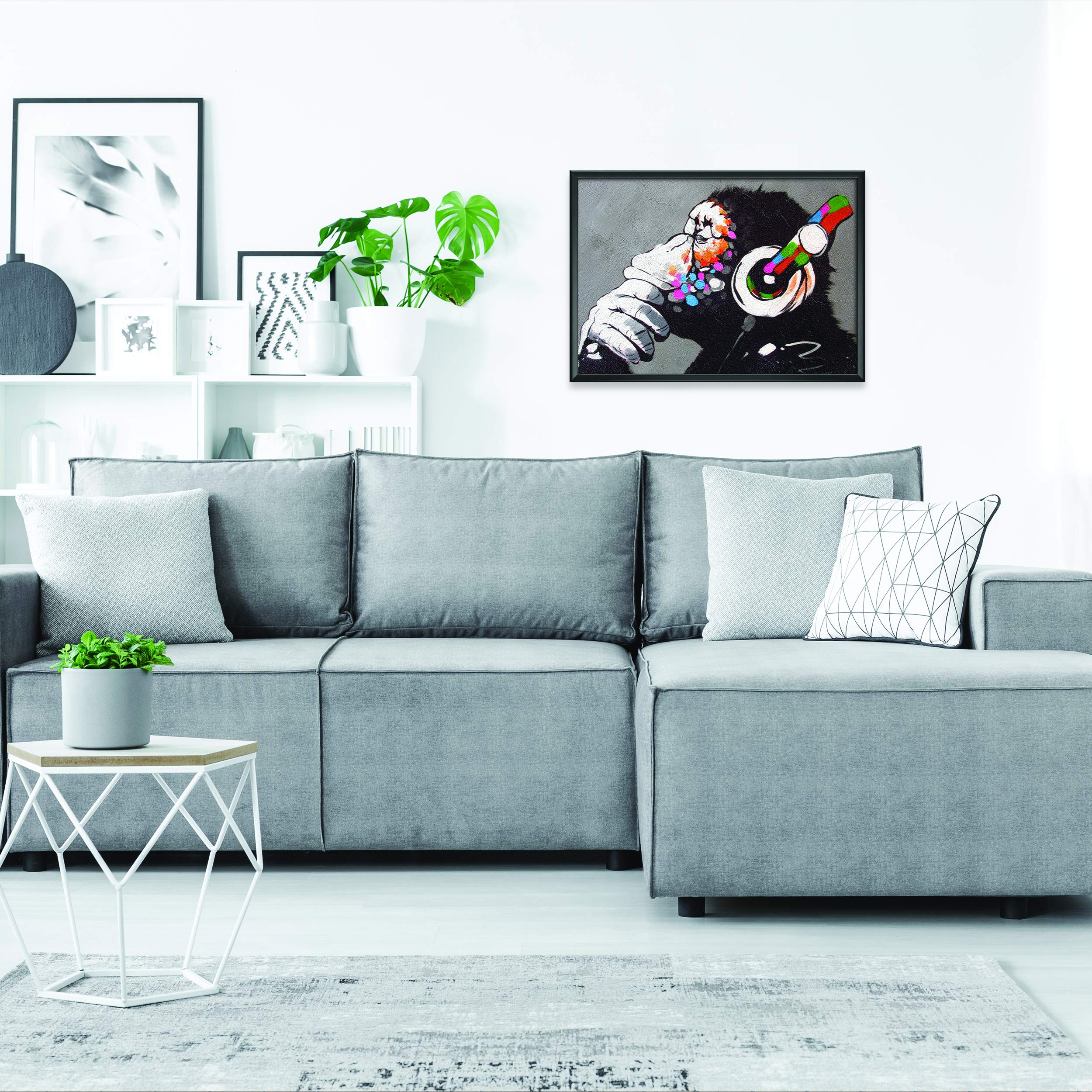 Banksy Monkey Graffiti Wall Art Poster For Guys - Gamer Room Music Decor - Cuadros De Pared De Sala Modernos Pare Decorativos -