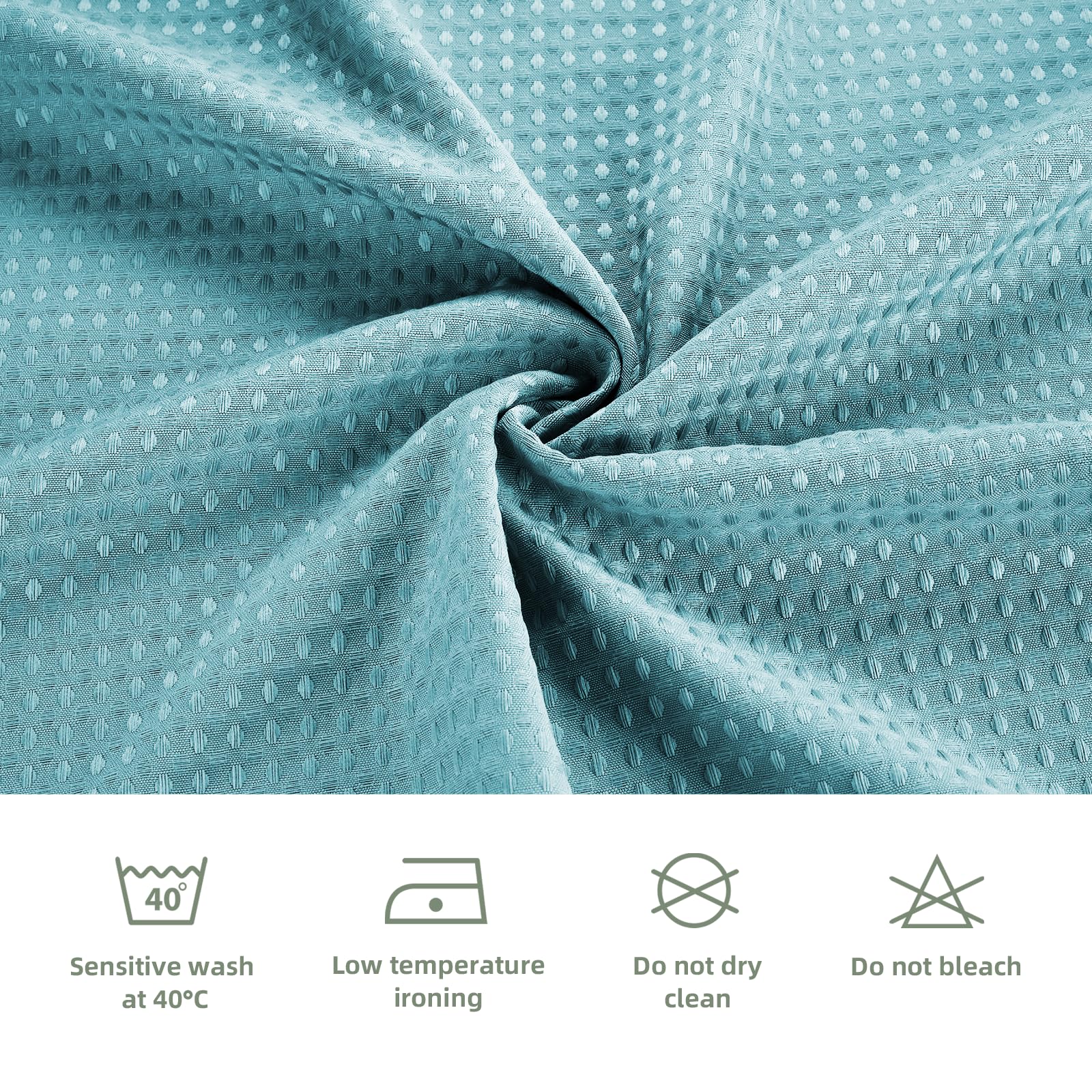 Lacyan 3 In 1 Waterproof Waffle Weave Shower Curtain And Clear Liner Set With 12 Stainless Steel Hooks Double Sided For Bathroom
