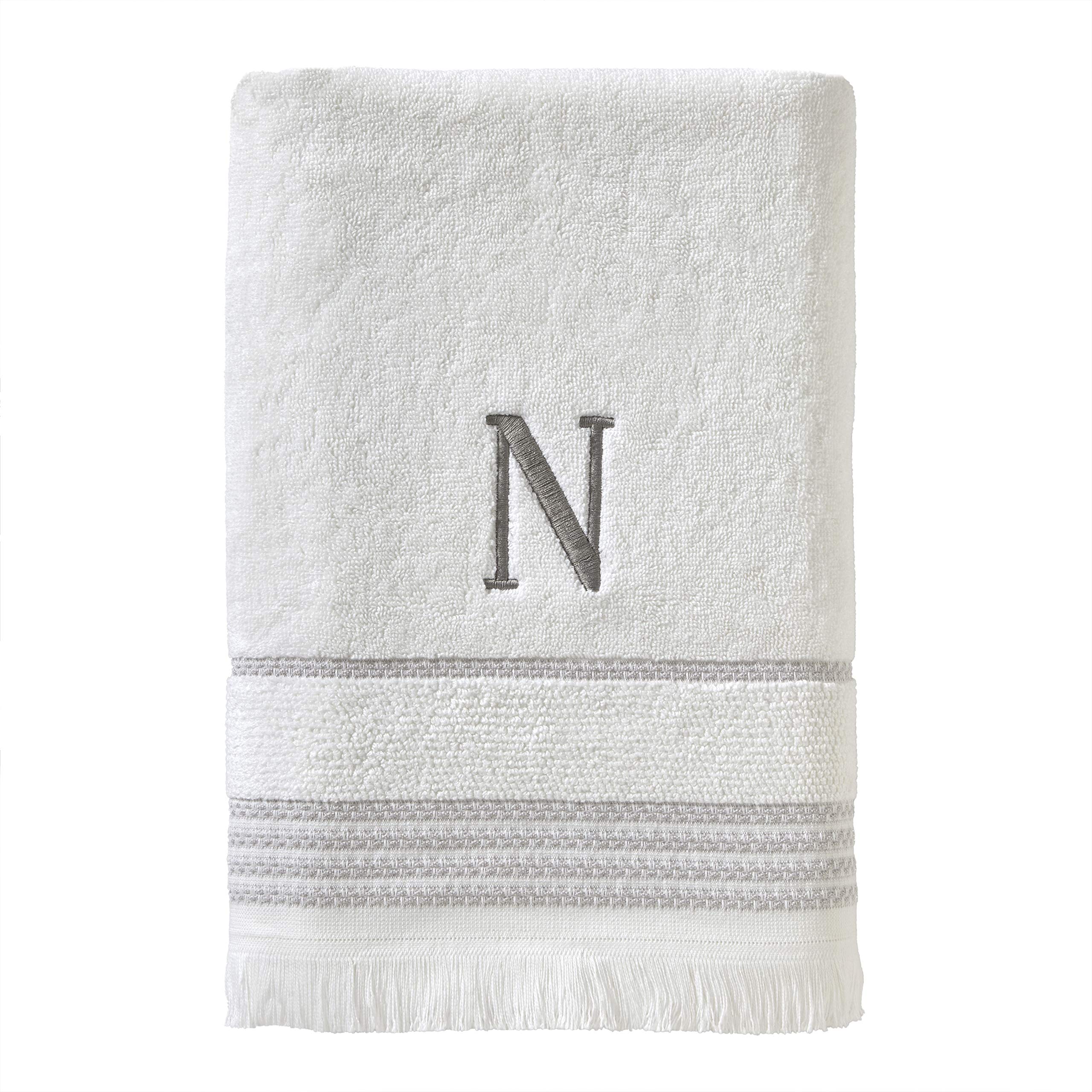 Skl Home Casual Monogram Bath Towel, N, 28X54, White
