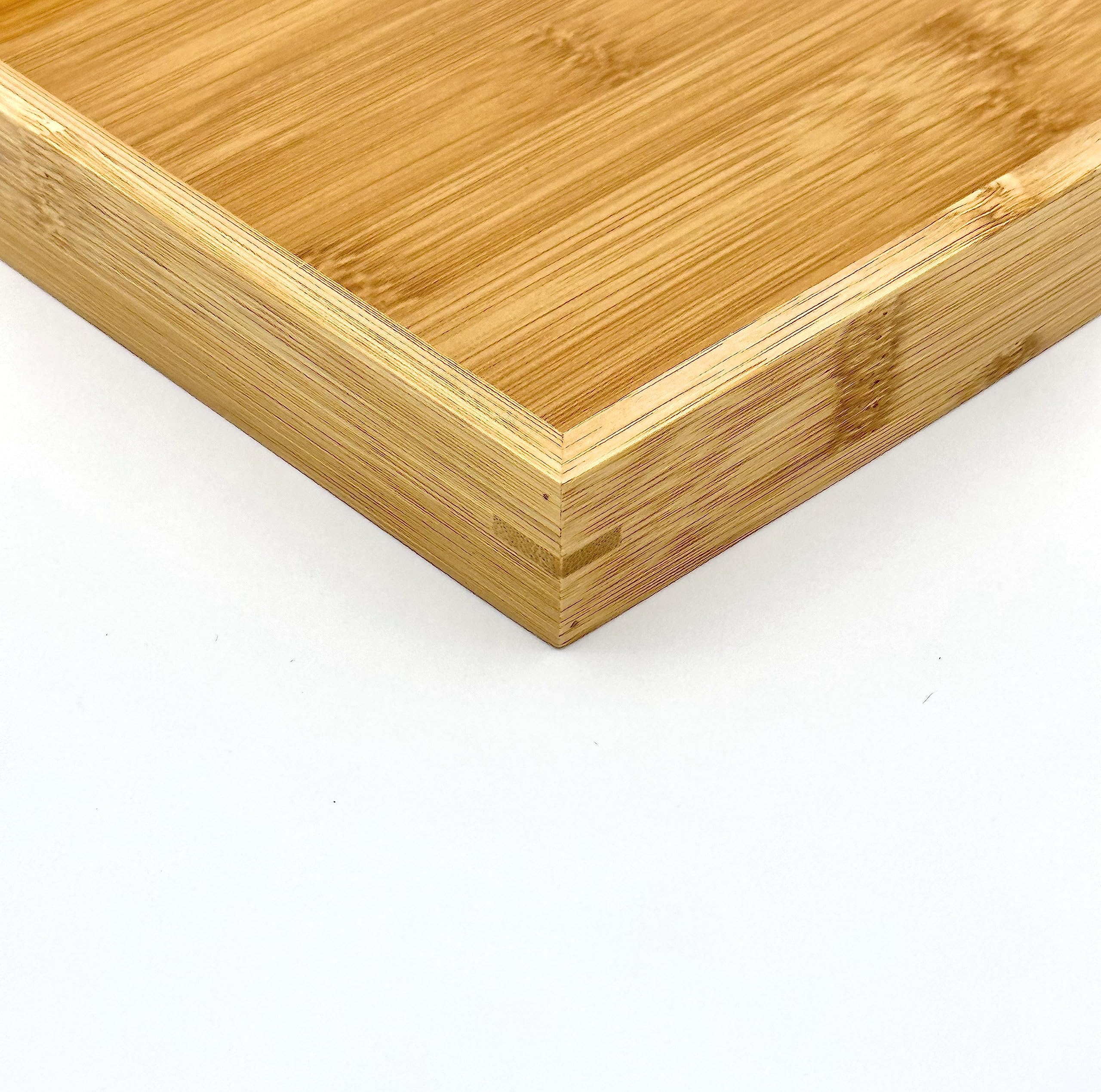 Bam & Boo (1-Pack) Natural Bamboo Rectangle Serving & Vanity Tray - For Kitchen, Bathroom, Countertop, Coffee Table (9.8'' X 5.9
