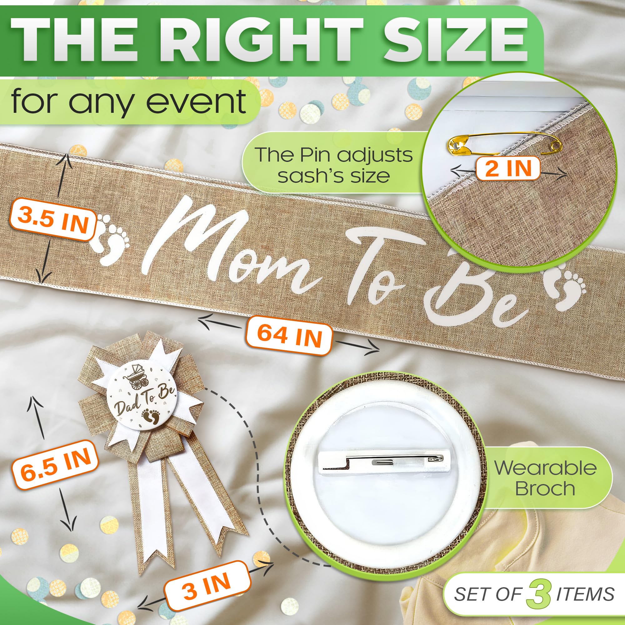 Mom To Be Sash Baby Shower - Gender Reveal Sash For Mom And Dad To Be Pins Baby Shower Sash - Mommy To Be Sash For Baby Shower S