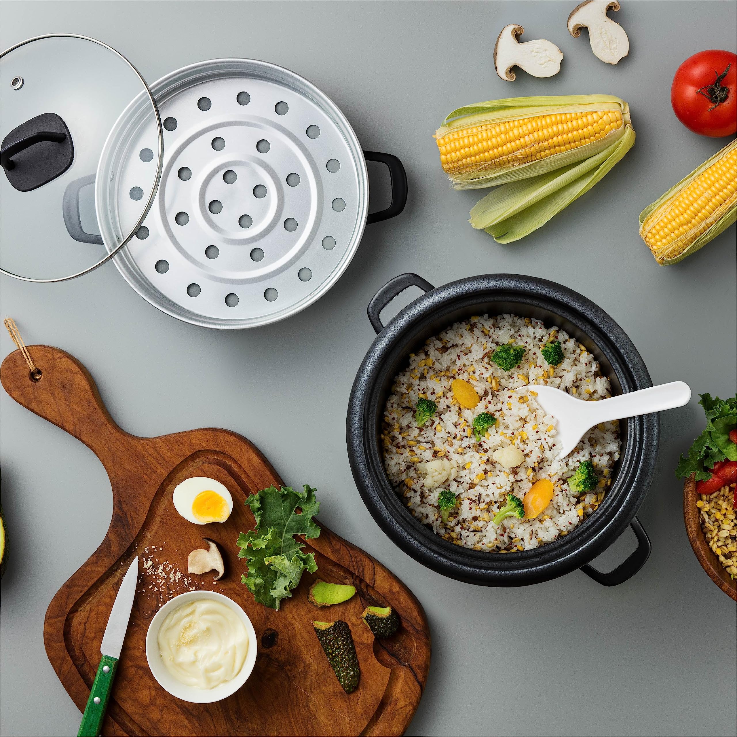 AROMA 3-Cup (UnCooked) / 1.5Qt / 6-Cup Cooked Rice & Grain Cooker (ARC-743-1NGOR)