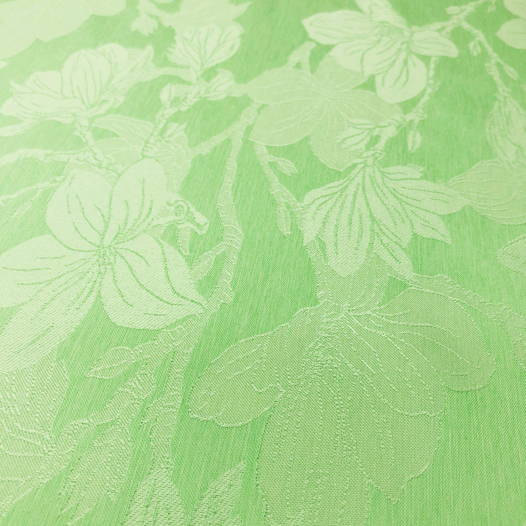 Cait Chapman Home Collection Spring Summer Botanic Garden Themed Jacquard Woven Tablecloth (70''X108'' Tablecloth, Mint)