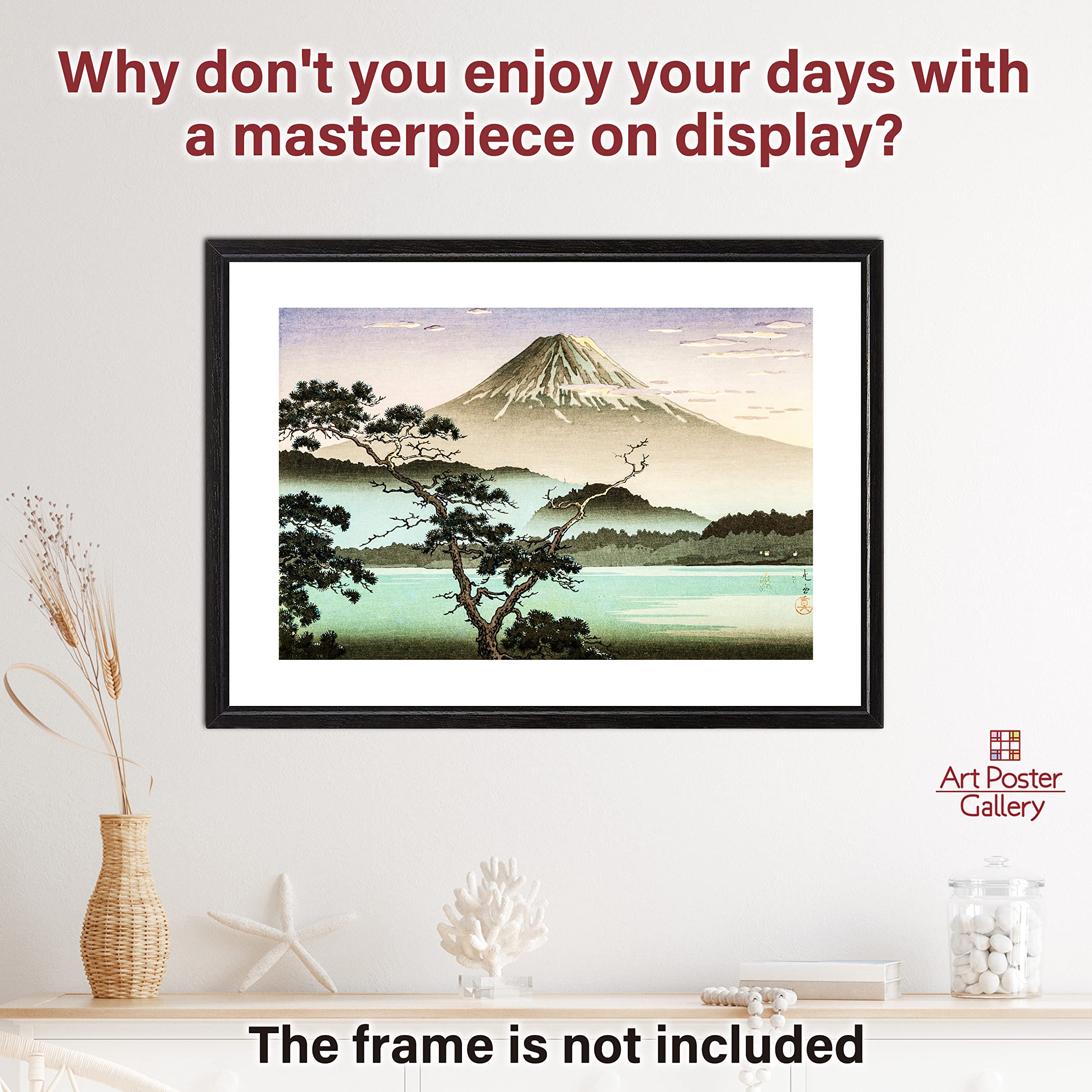 Tsuchiya Koitsu Mount Fuji From Lake Sai   Poster Japanese Painting 16.53Inch  11.69Inch/42?  29.7?(A3)?Made In Japan?Print On A