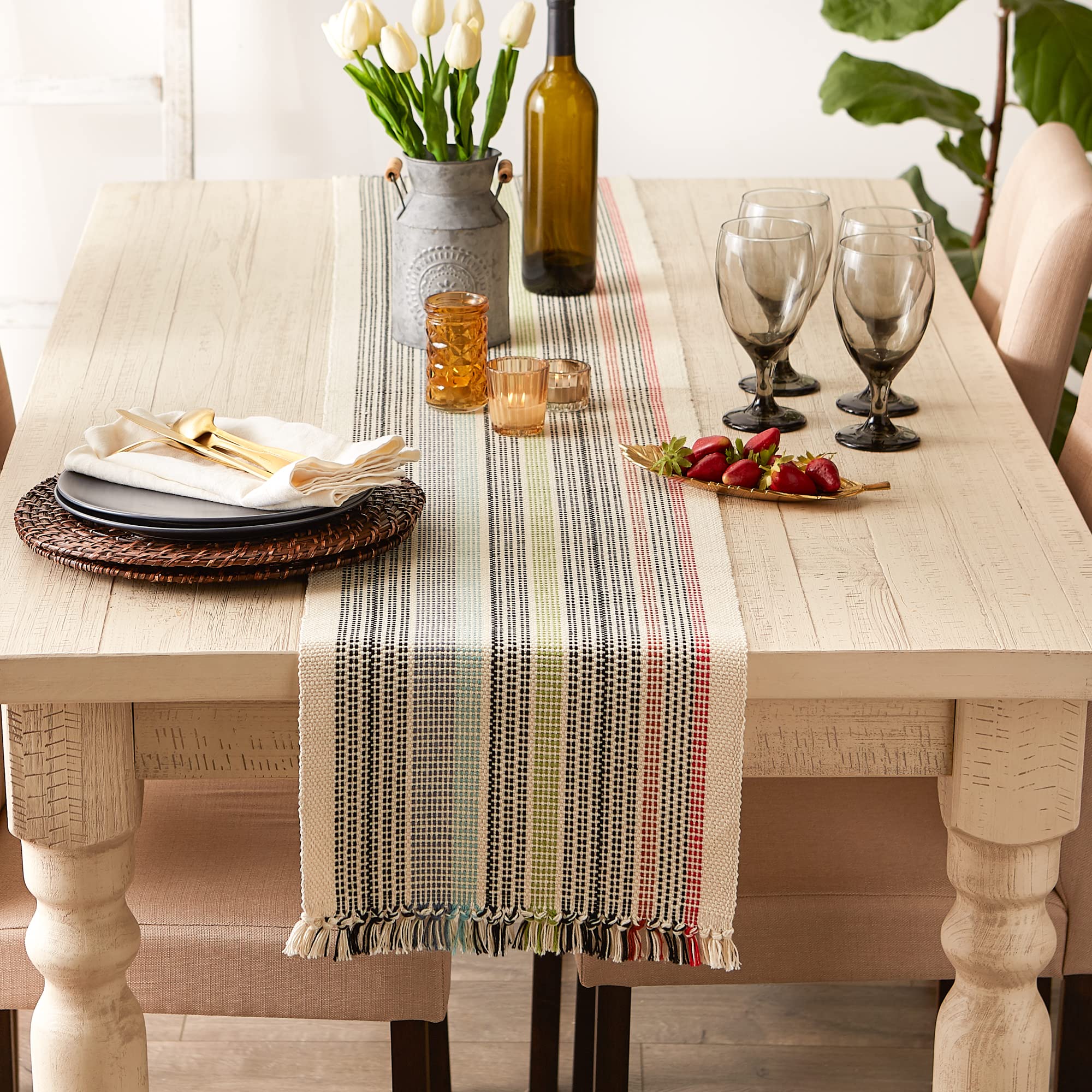 Dii Variegated Tabletop Collection, Table Runner, 13X108, Mediterranean