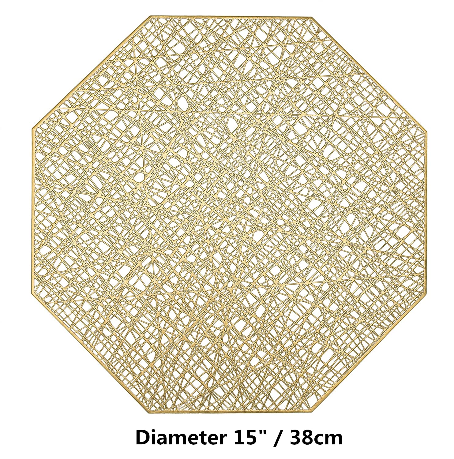 Xmkuwa Placemats 15 Inch Pressed Vinyl Round Table Mates For Dining Table Set Of 6, Washable And Wipeable Kitchen Place Mat For