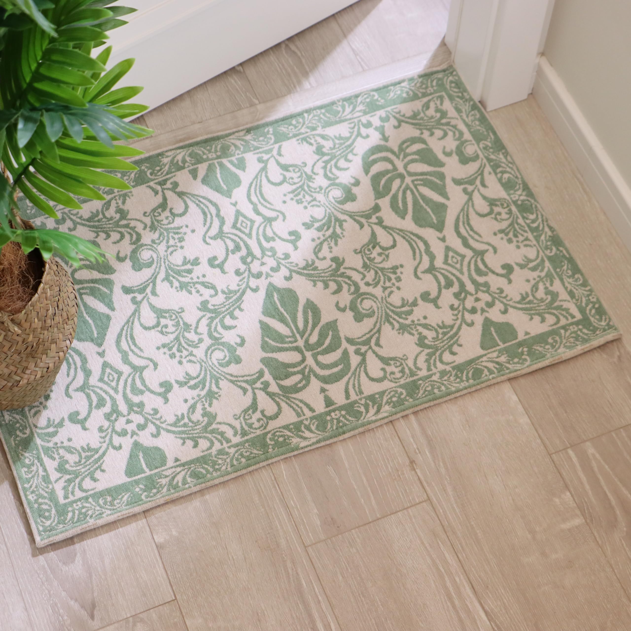 Original Indoor Doormat, Monstera Leaves Door Mats Indoor Rug, 24X36 inch Machine Washable Low-Profile Inside Door Mat for Entry