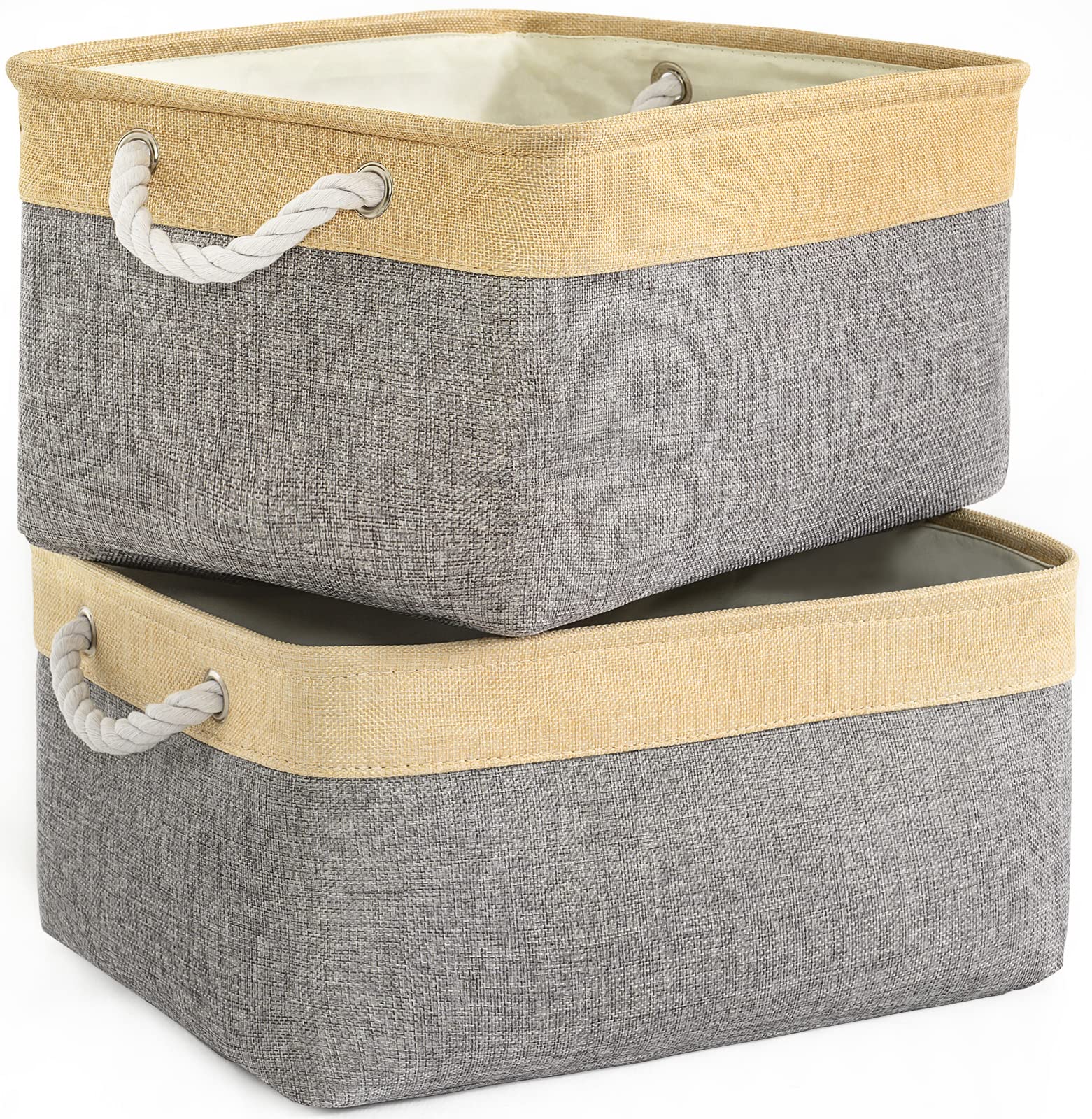 TheWarmHome Small Storage Bins Basket - Small Storage Baskets for Organizing Shelves  Fabric Storage Cubes Organizer for Baby Changing Table Clothes Shoes Sock Towel Dog Toy Decorative Basket Gift
