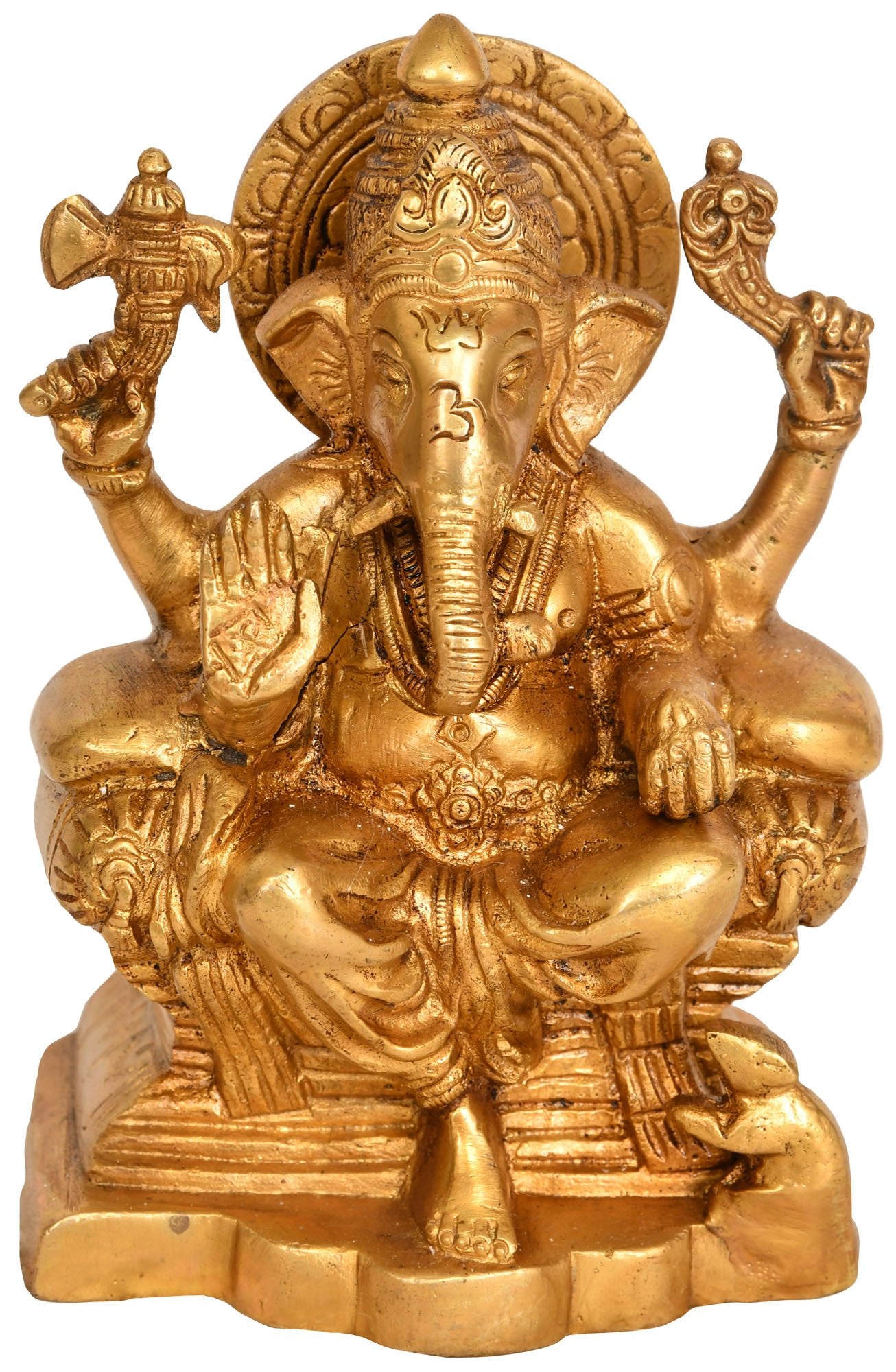 Idol Collections Brass Ganesha Ganesh Murti Idol Statue, Height 5 Inches