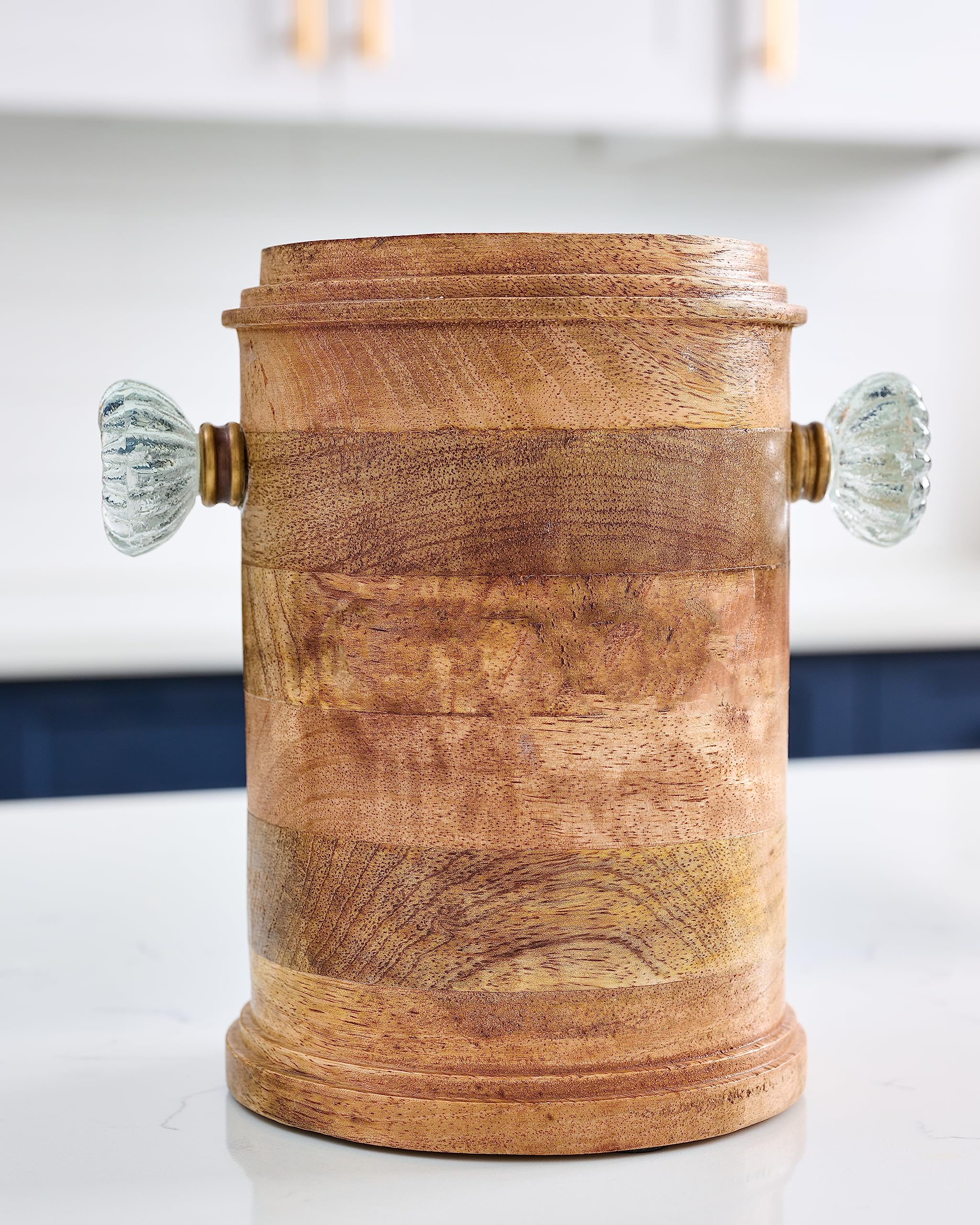 Mud Pie Utensil Holder, 7 1/2'' X 5 1/4', Brown