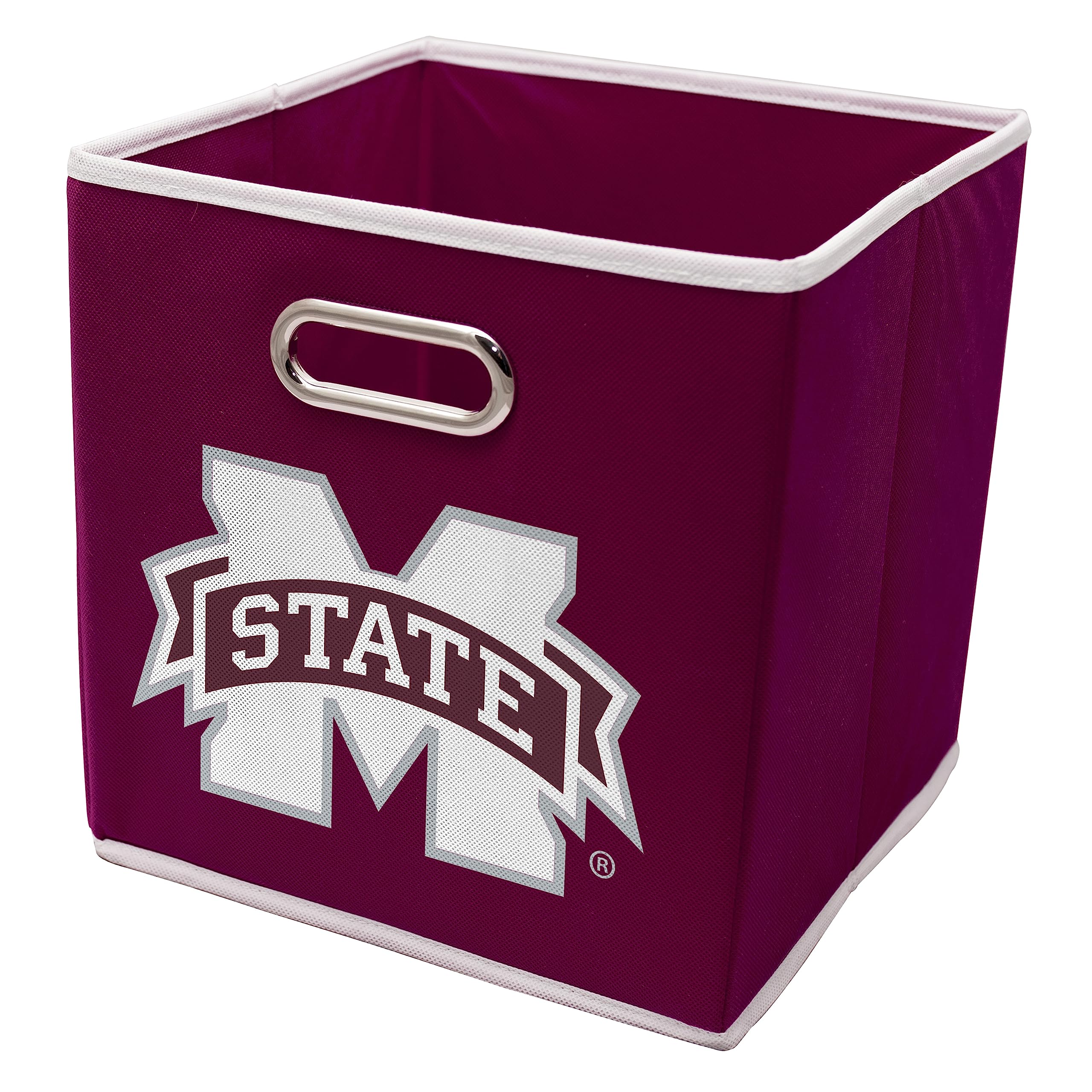 Franklin Sports Mississippi State Bulldogs Collapsible Storage Bin-Made To Fit Storage Bin Organizers-10.5'' X10.5 - College Nca
