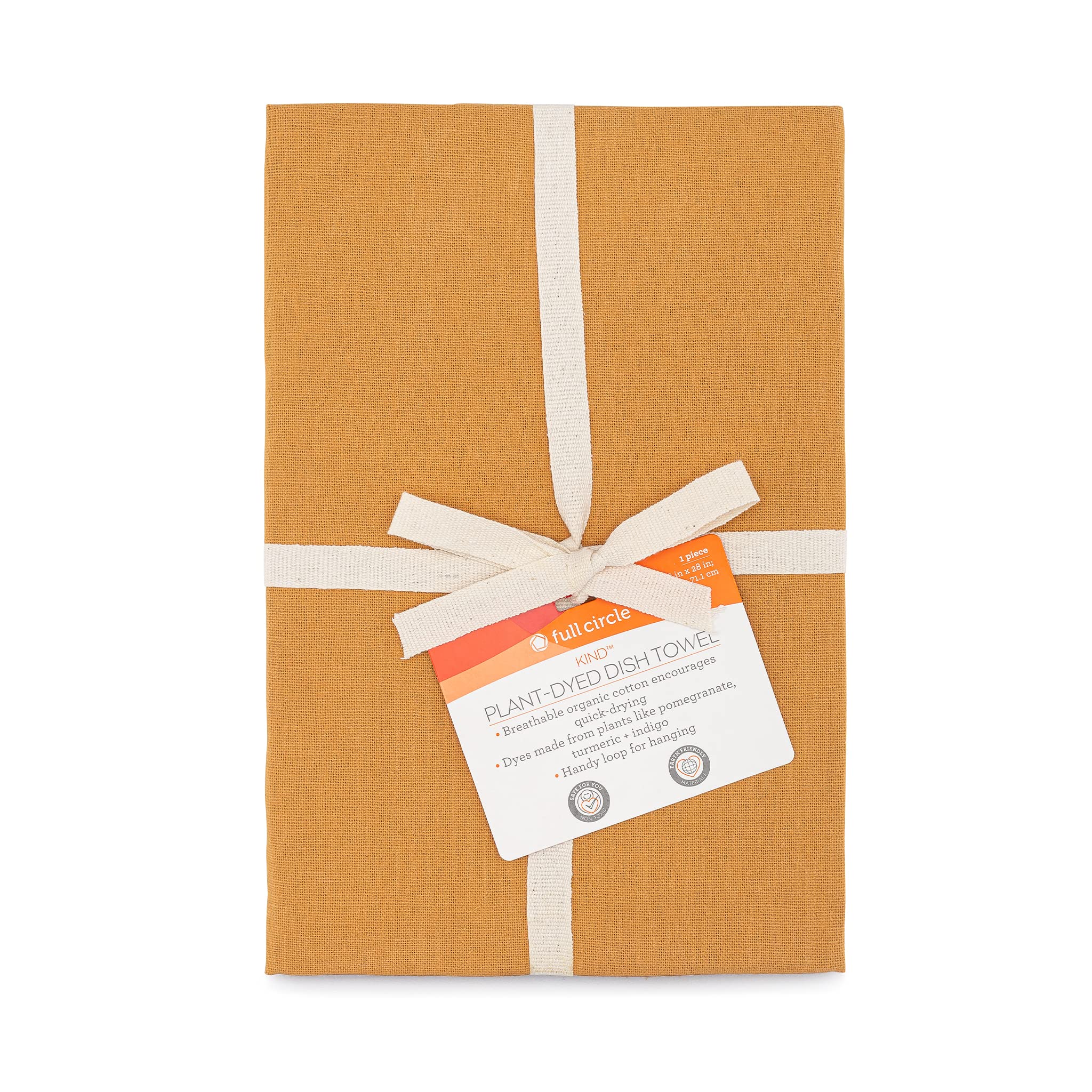 Full Circle Kind Collection Plant-Dyed Organic Cotton, Dish Towel, Turmeric