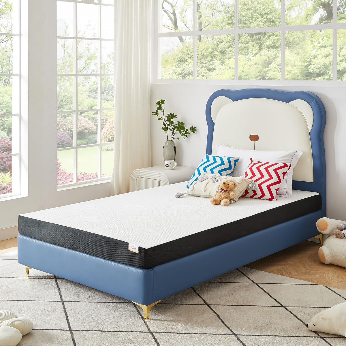 Ouui 5 Inch Gel Memory Foam Twin Mattress Medium-Firm Twin Bed Mattress For Bunk Bed, Trundle Bed, Pressure Relief Mattress For